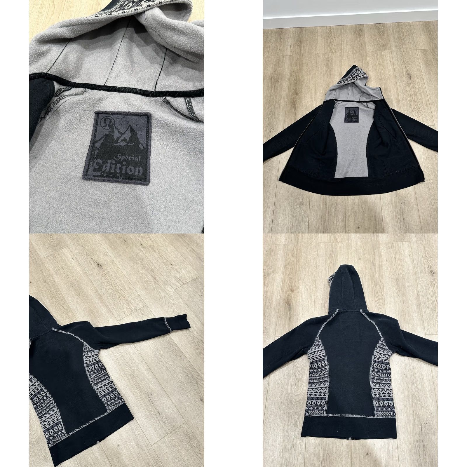 Lululemon Lululemon Hoodie Womens 2 Black Scuba SPECIAL EDITION Jacket Fair Isle Knit Size XS / US 0-2 / IT 36-38 - 8 Thumbnail