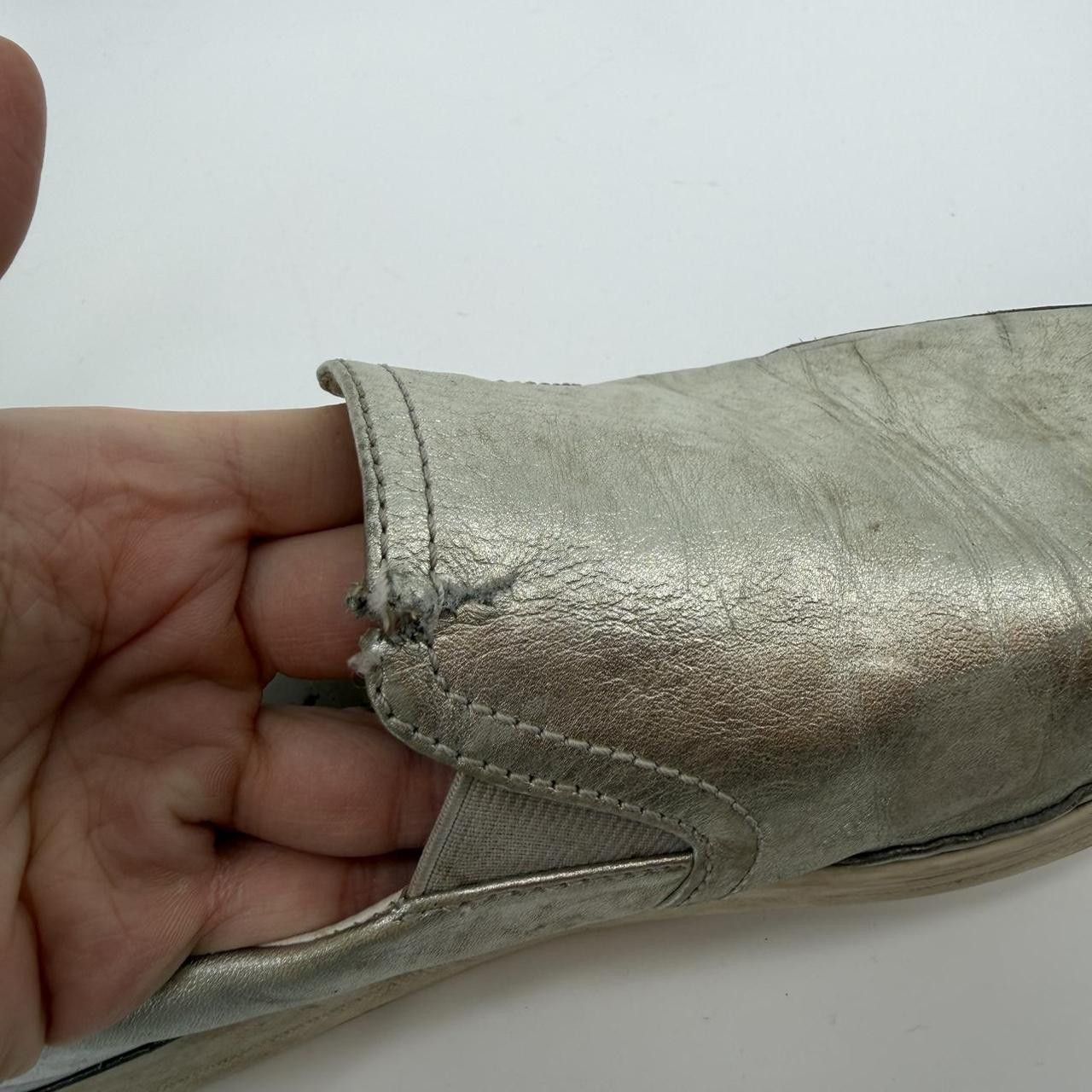 Prada Prada Silver Leather Slip On Sneakers Size US 9 / IT 39 - 3 Thumbnail