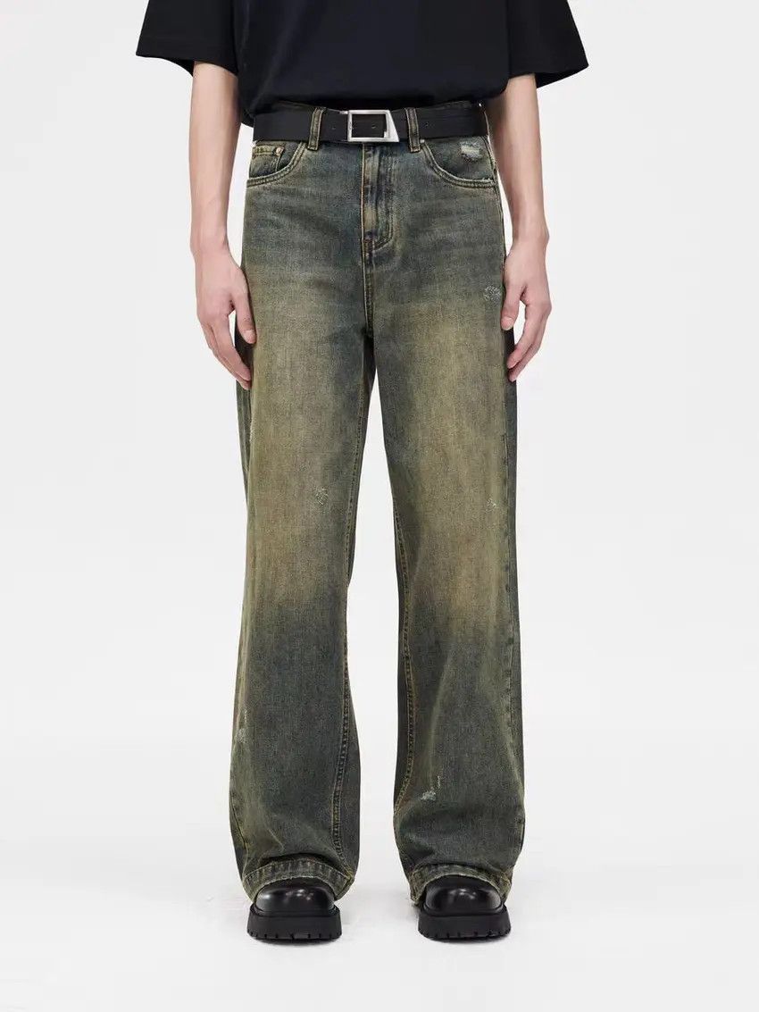 Yellow Mud Wash Aged Jeans