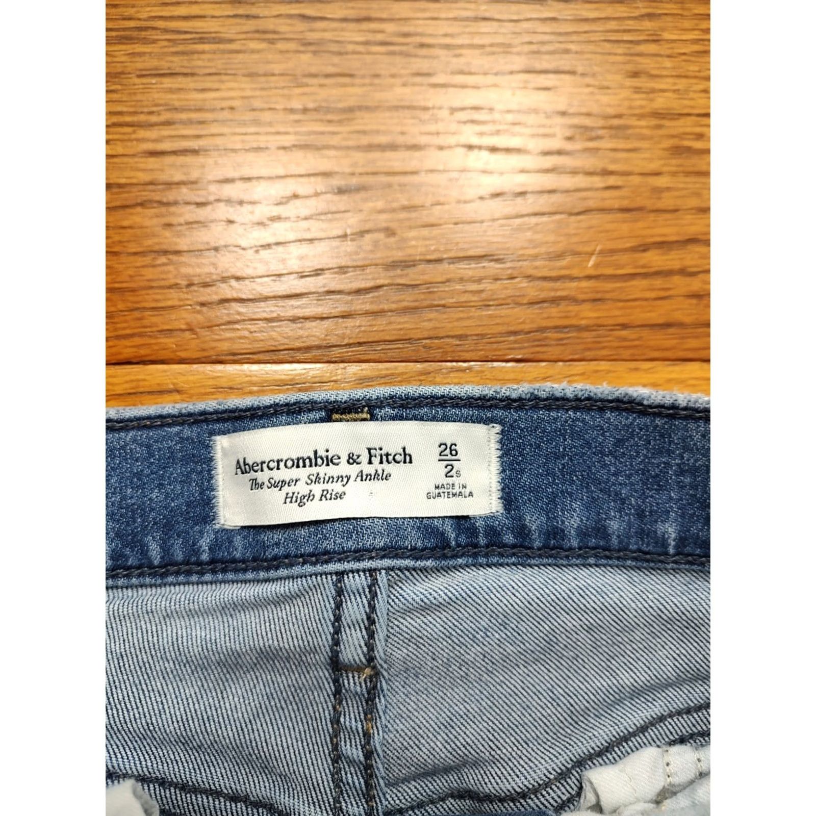 Abercrombie & Fitch Abercrombie Fitch Womens Jeans Super Skinny Ankle High Rise Blue 26 2S X 24 Inseam 90s Preppy Love Stretch Pockets Size 26" / US 2 / IT 38 - 4 Thumbnail