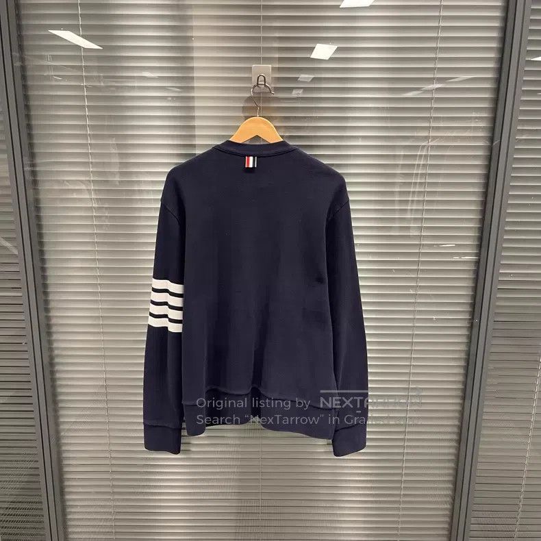 Thom Browne Thom Browne Dark Blue Knit Open Cardigan Size US XL / EU 56 / 4 - 2 Thumbnail
