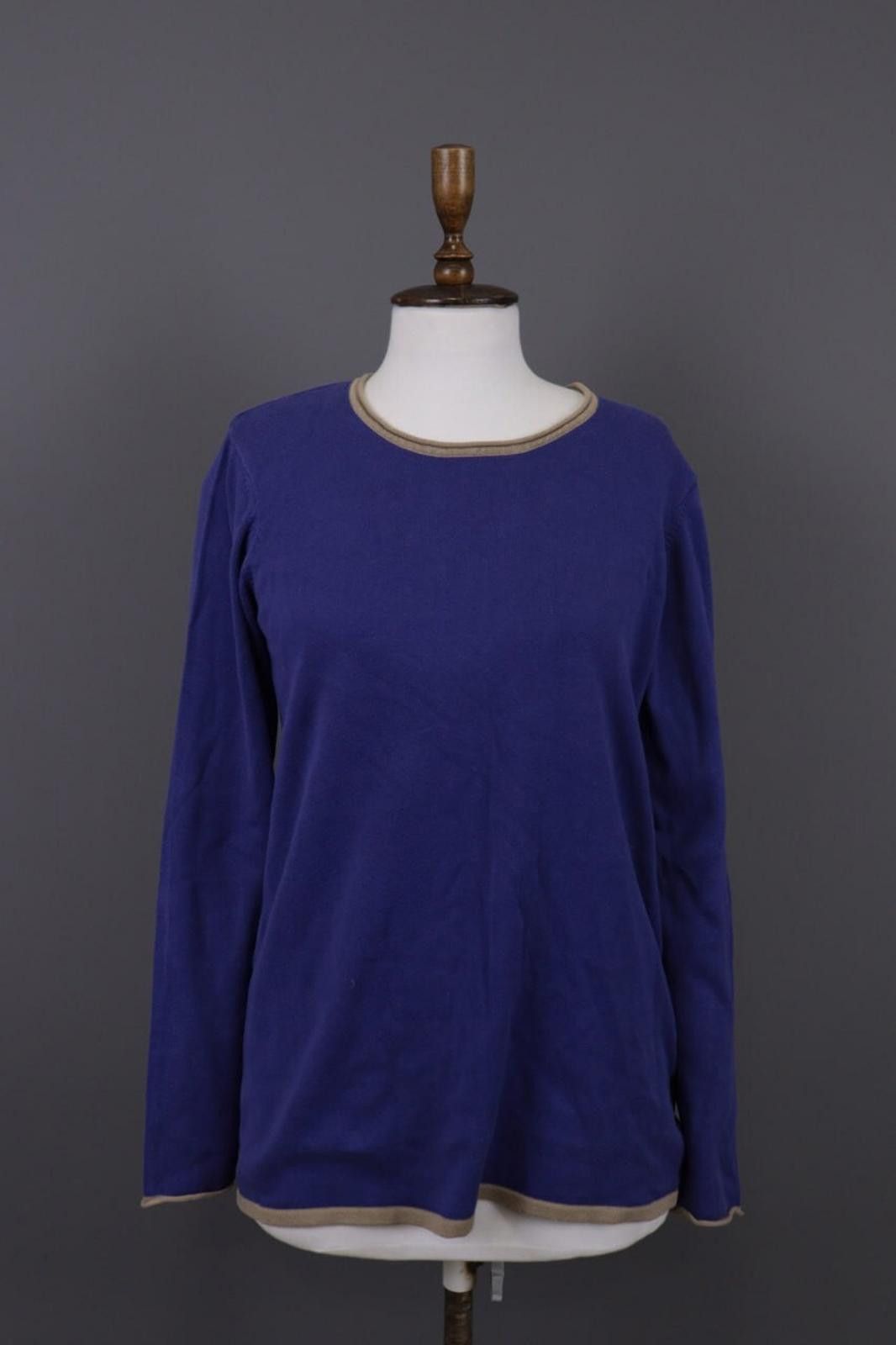 Designer Gudrun Sjödén Blue Cotton Knitted Pullover Sweater Size S Size S / US 4 / IT 40 - 1 Thumbnail