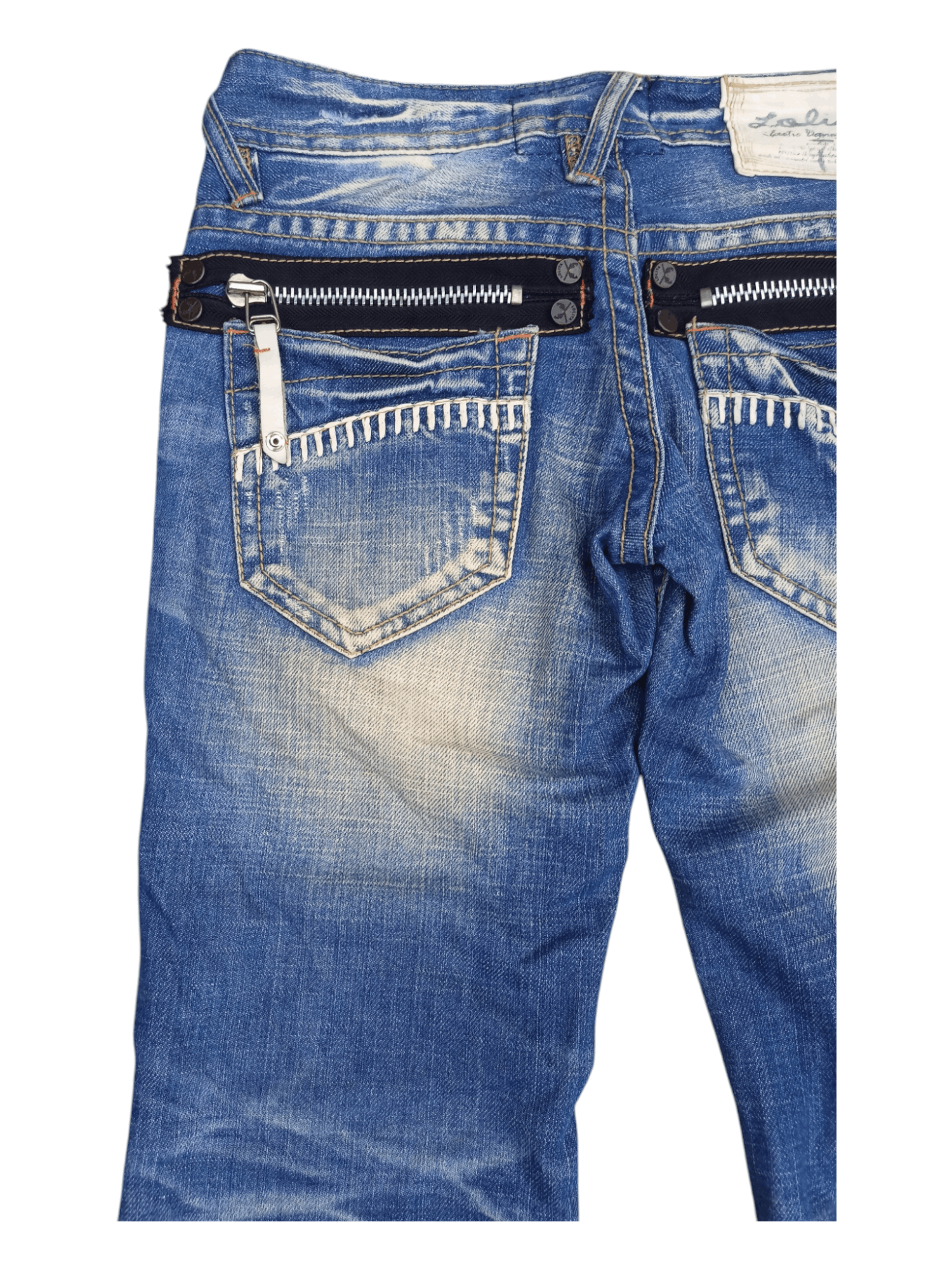 Japanese Brand LOLITA Zipper Back Pocket Low Rise Flare Jeans Size US 26 / EU 42 - 8 Thumbnail