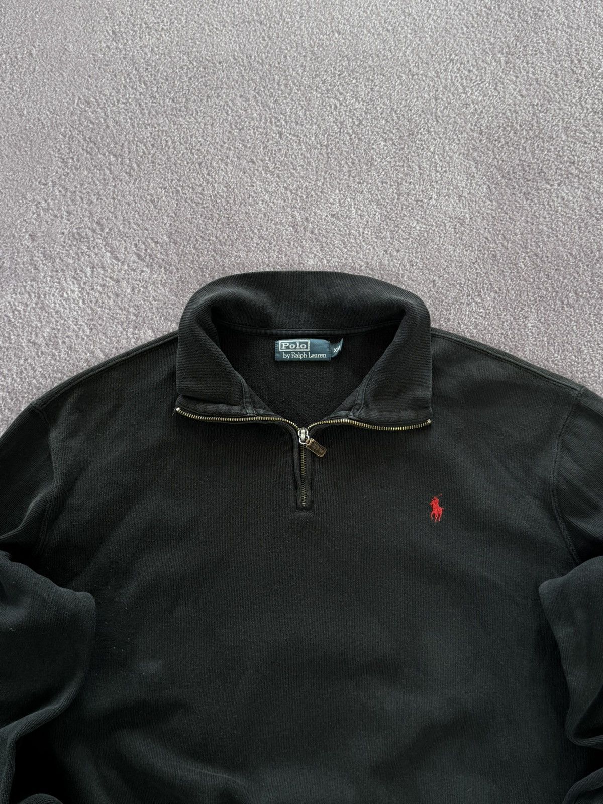 Polo Ralph Lauren Vintage Polo Ralph Lauren Distressed 1/3 Zip Sweater Size US XXL / EU 58 / 5 - 2 Thumbnail