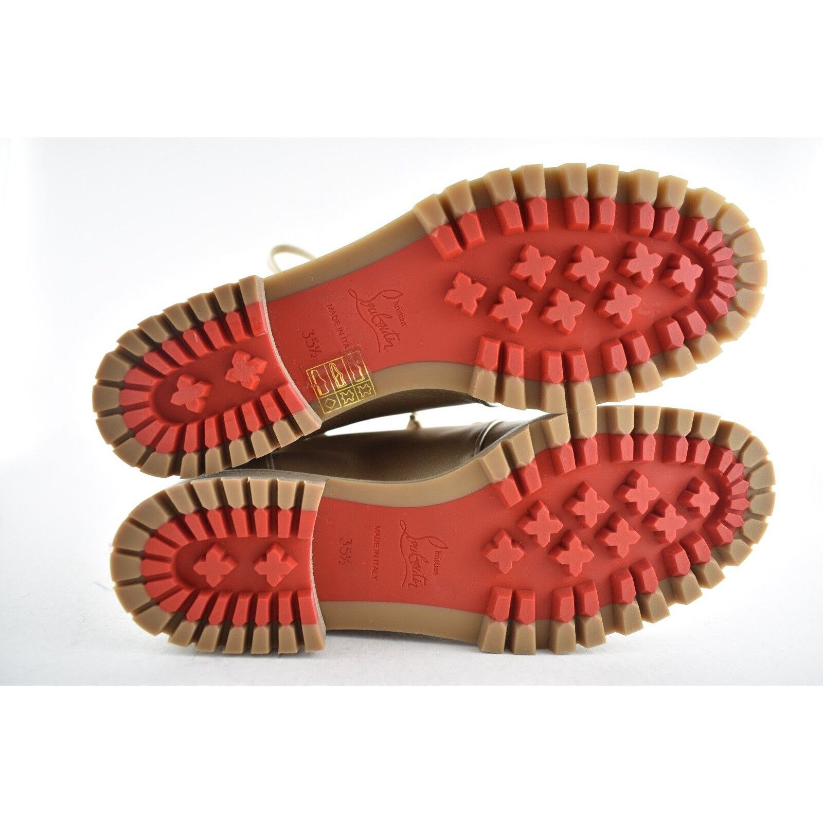 Christian Louboutin Christian Louboutin Who Runs Flat Colombe Gold Combat Size US 5.5 / IT 35.5 - 12 Thumbnail