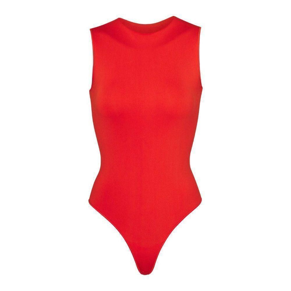 Designer CT1162a SKIMS NWT JELLY SHEER CREW CREW NECK BODYSUIT POPPY Size M / US 6-8 / IT 42-44 - 1 Thumbnail