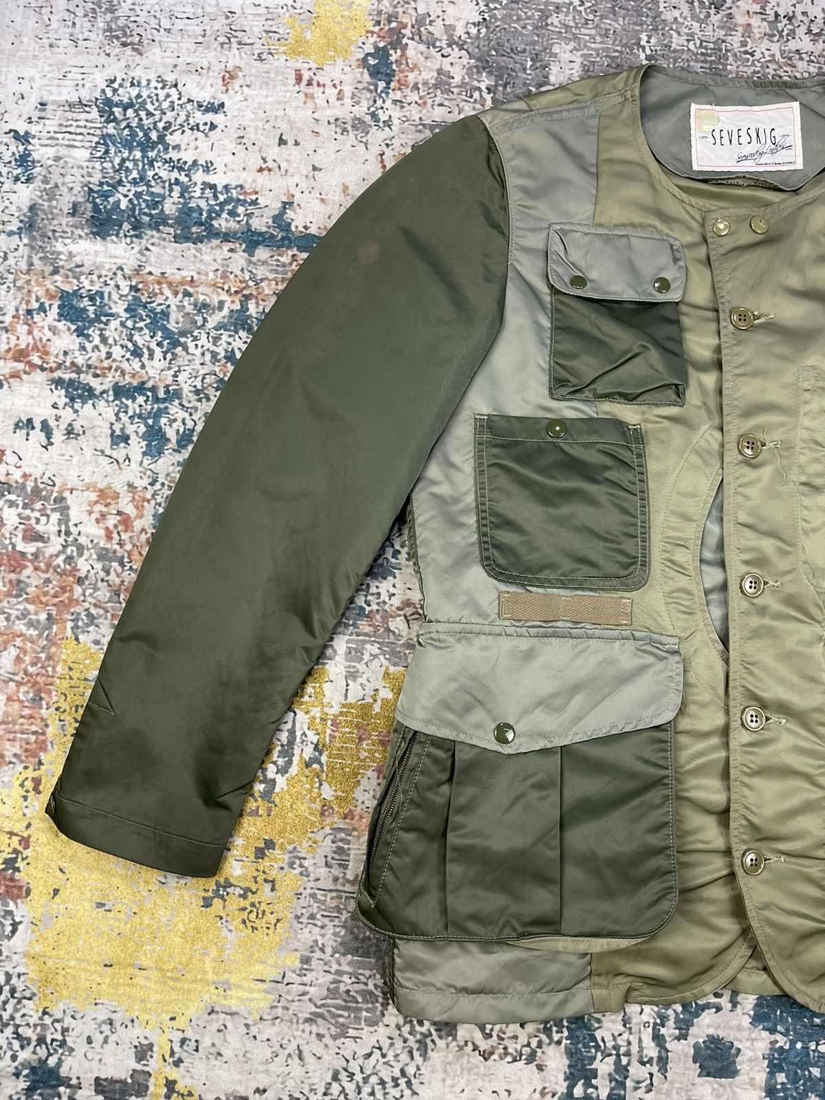 Vintage SEVESKIG Upcycle Rebear Military Jackets Size US M / EU 48-50 / 2 - 13 Thumbnail