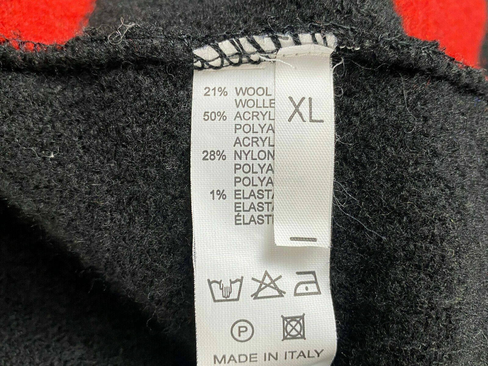 Designer Elisa Cavaleti Italia Black Red Stripe Wool Sweater XL / 4 Size XL / US 12-14 / IT 48-50 - 9 Thumbnail