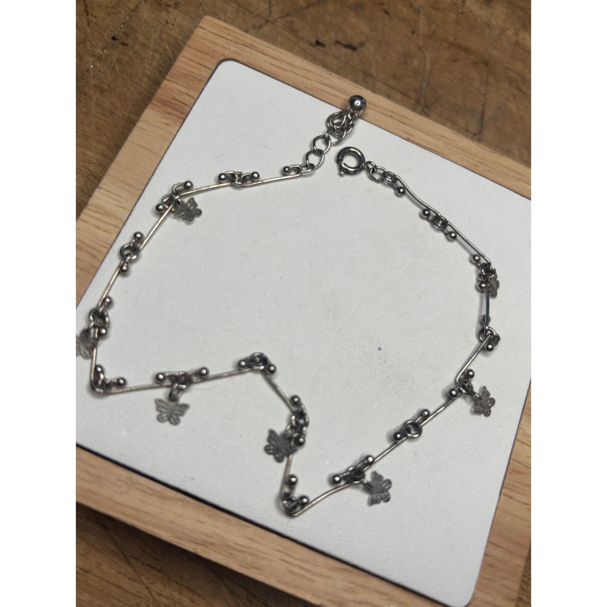 Other Silver Butterfly Charm Anklet With Adjustable Chain For Wome Size ONE SIZE - 6 Thumbnail