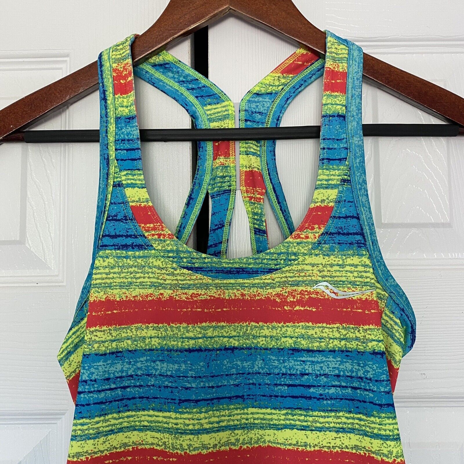 Saucony womens Saucony athletic tank top neon blue size small Size S / US 4 / IT 40 - 2 Thumbnail