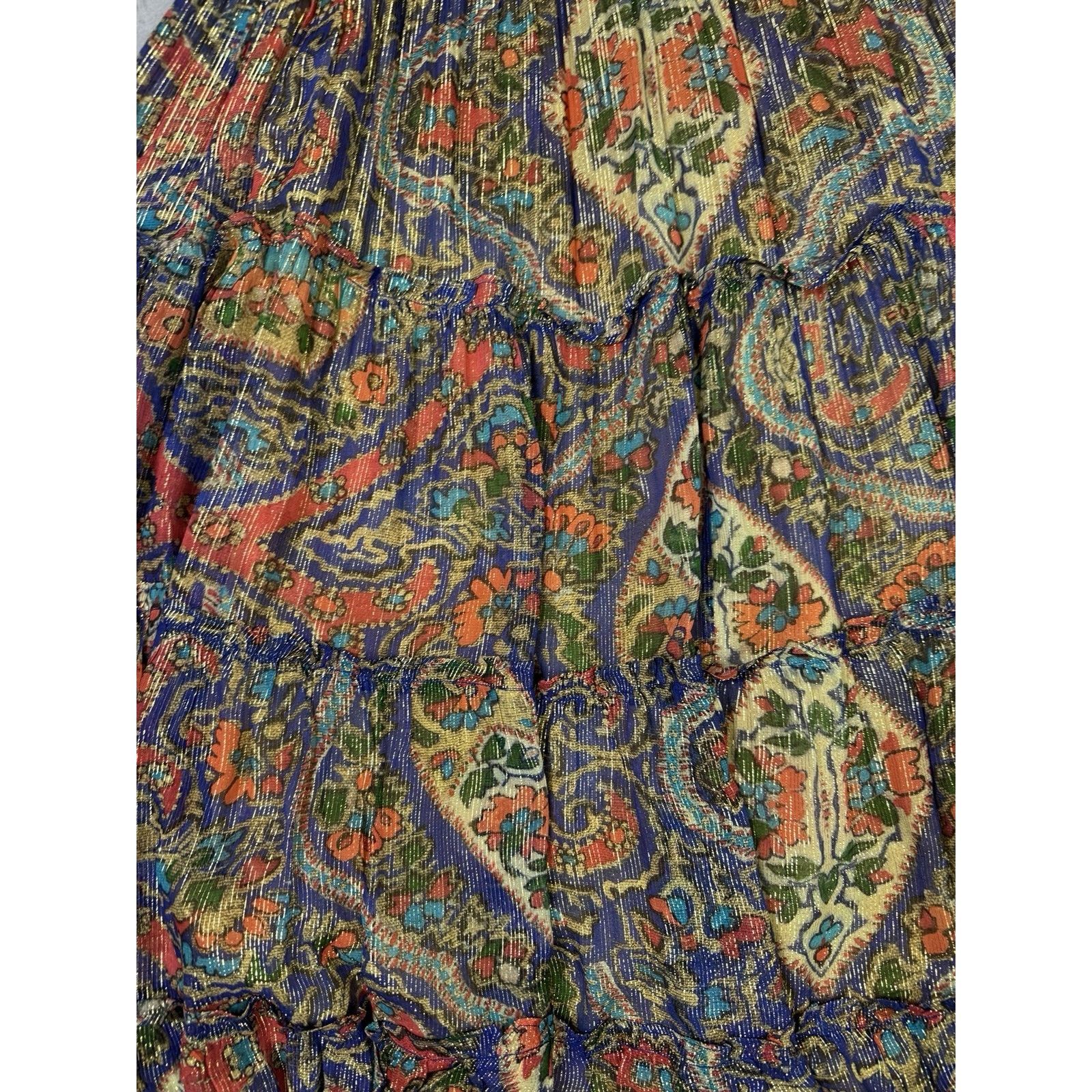 Oliphant OLIPHANT RUFFLE TIERED MAXI PERSIAN COBALT SIZE L DRESS Size L / US 10 / IT 46 - 20 Thumbnail