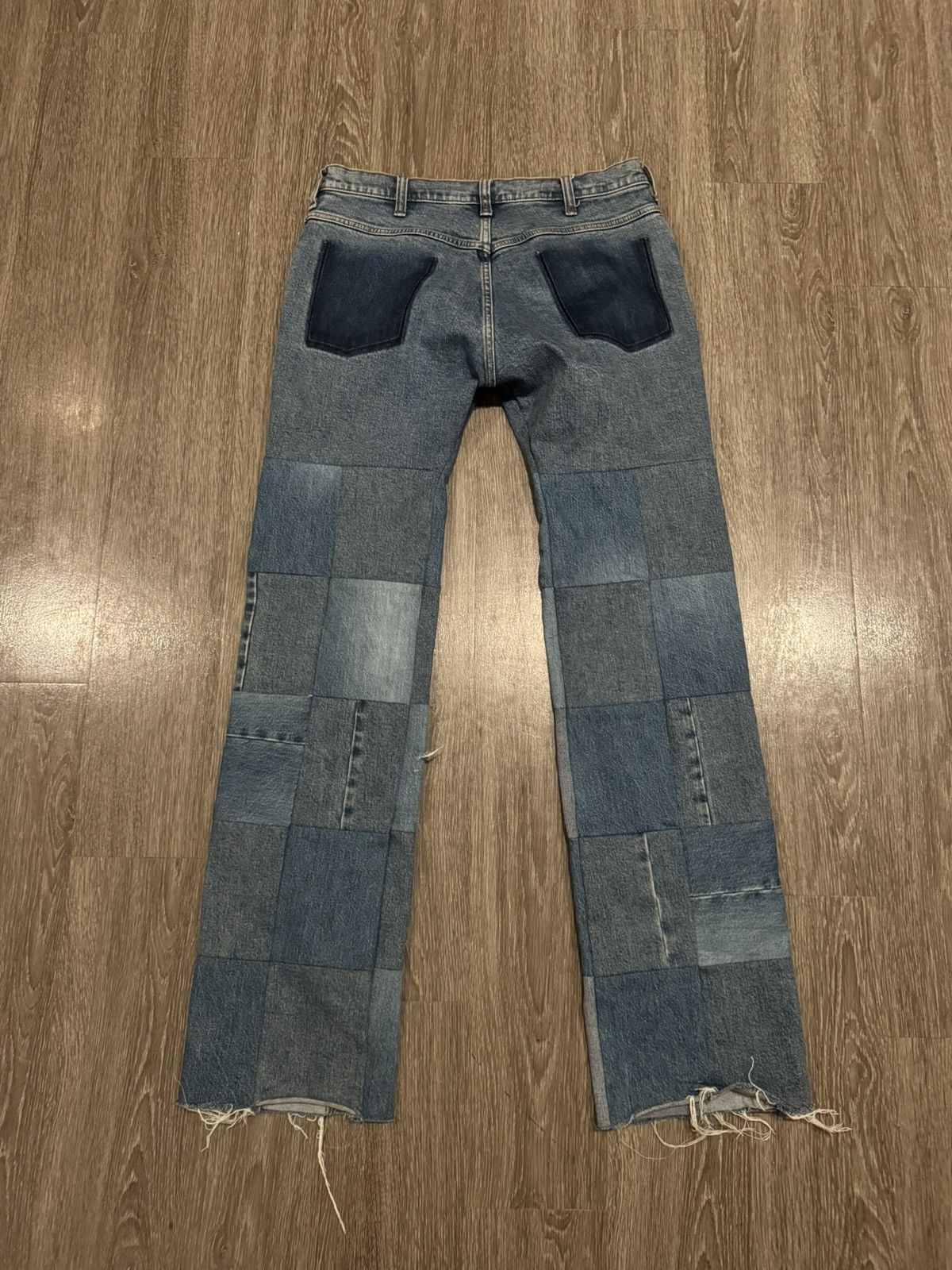 Vintage Vintage Patchwork Denim Wrangler Jeans Size 32-34 Size US 33 - 2 Thumbnail