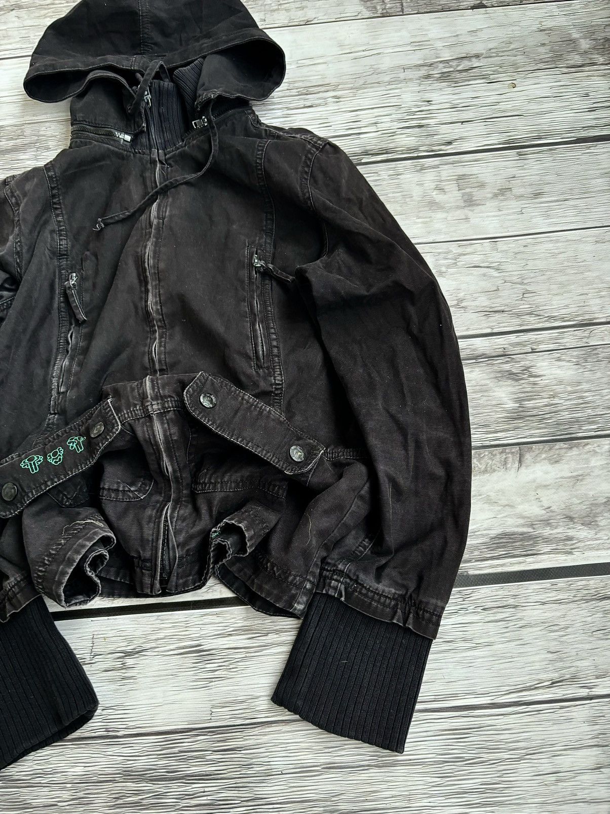 Hysteric Glamour × Vintage Cropped Avant Garde If Six Was Nine Style Washed Jacket Size US S / EU 44-46 / 1 - 4 Thumbnail