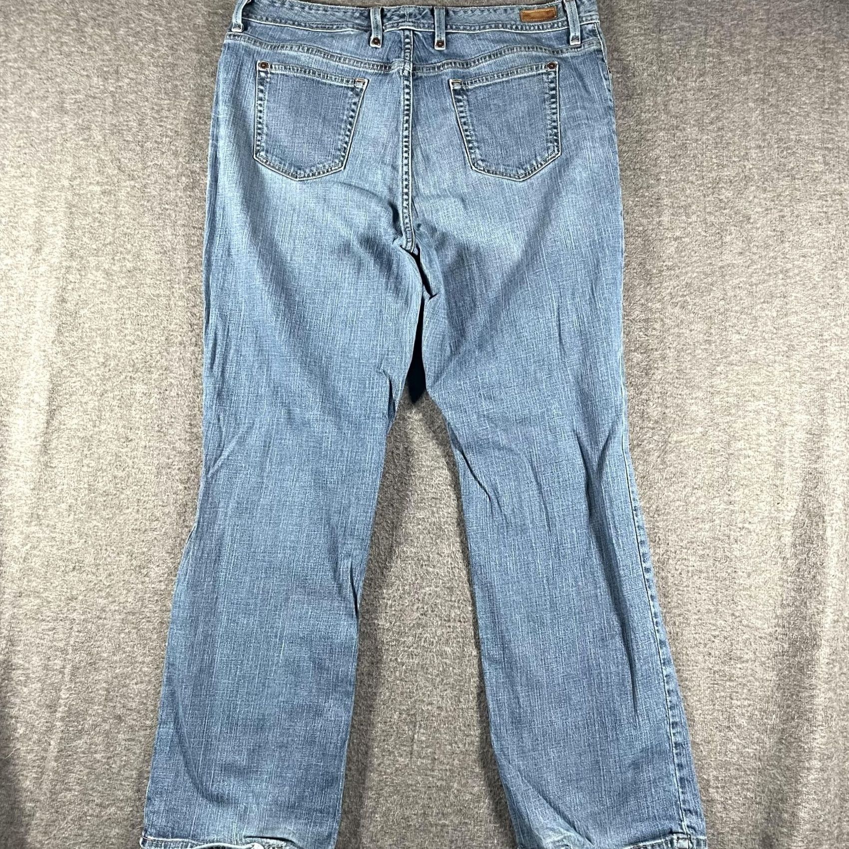 Eddie Bauer Eddie Bauer Jeans Womens 18R Blue Stretch Denim Medium Wash 5-Pocket Classic Straight Regular Rise Mid 30.5 In Inseam Size 40" / US 18 - 2 Thumbnail