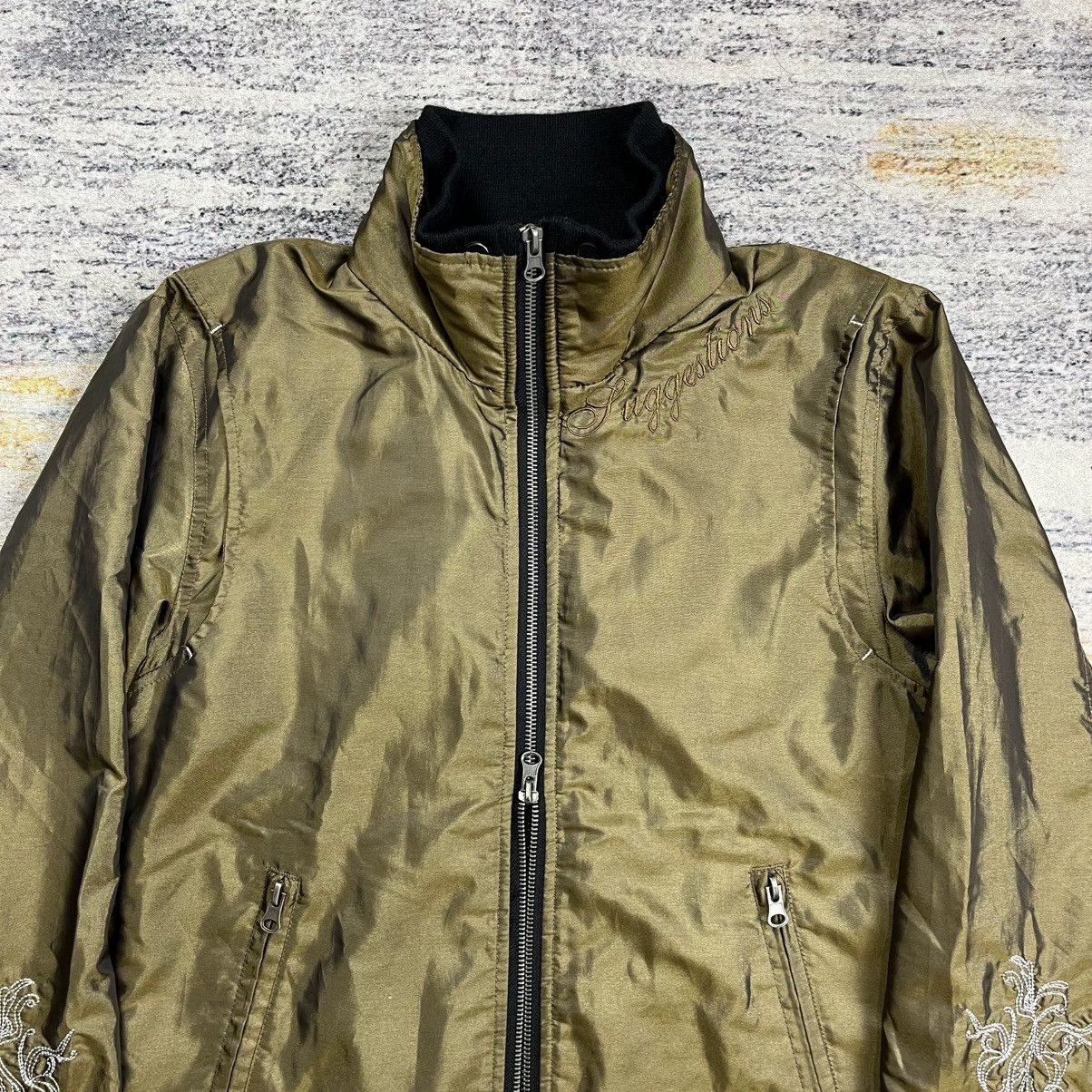 14th Addiction Vintage Midas embroidery iridescent jacket thumbholes sleeve Size US M / EU 48-50 / 2 - 4 Thumbnail