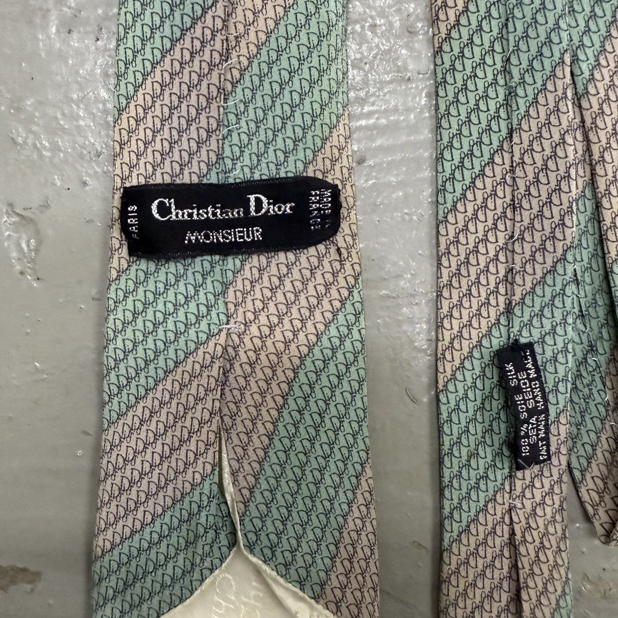 Christian Dior Monsieur Vintage Christian Dior Monsieur Silk Gradient Monogram Ties Size ONE SIZE - 6 Thumbnail