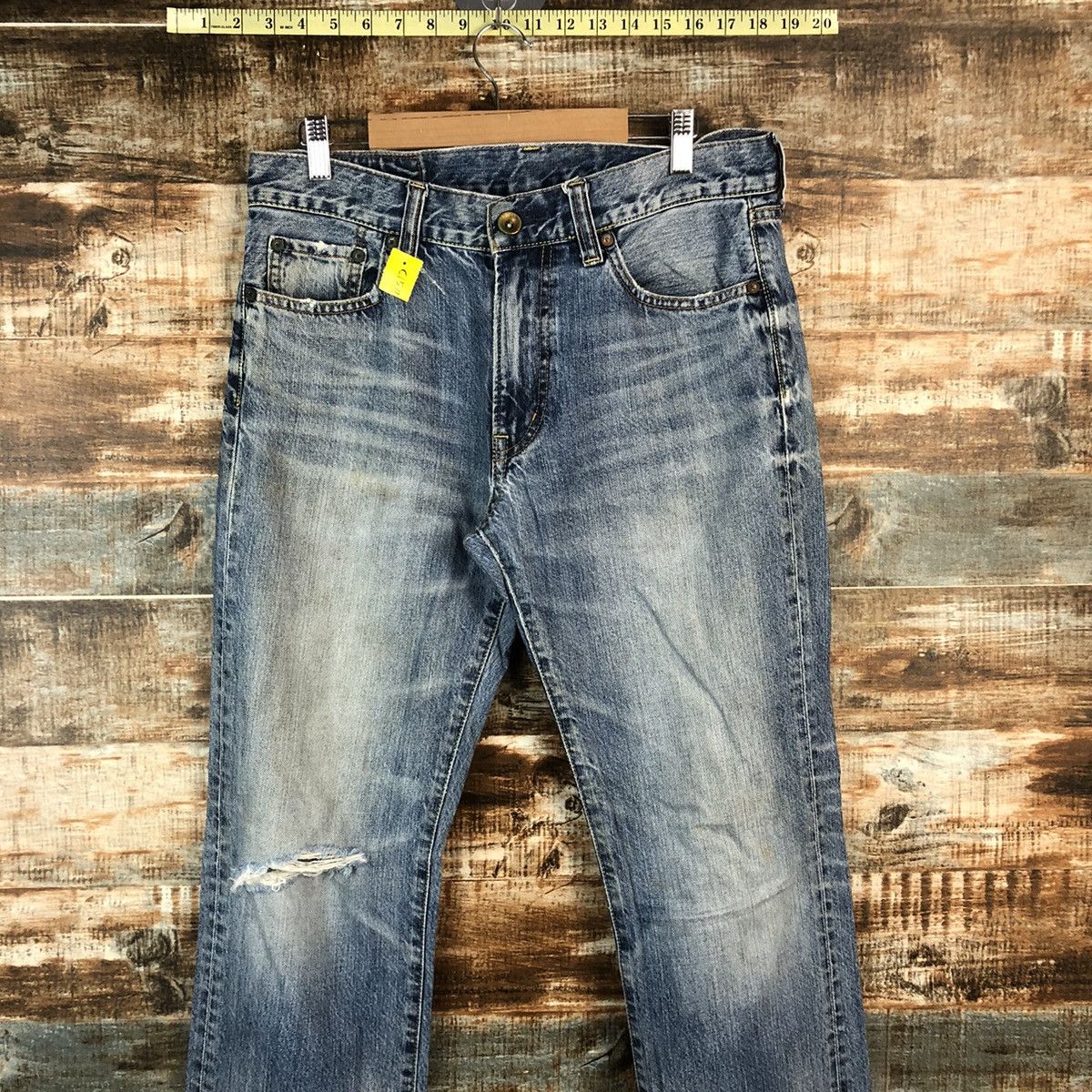 Uniqlo DL Uniqlo Jeans Blue Distressed Denim Pants #C154 Size US 31 - 2 Thumbnail