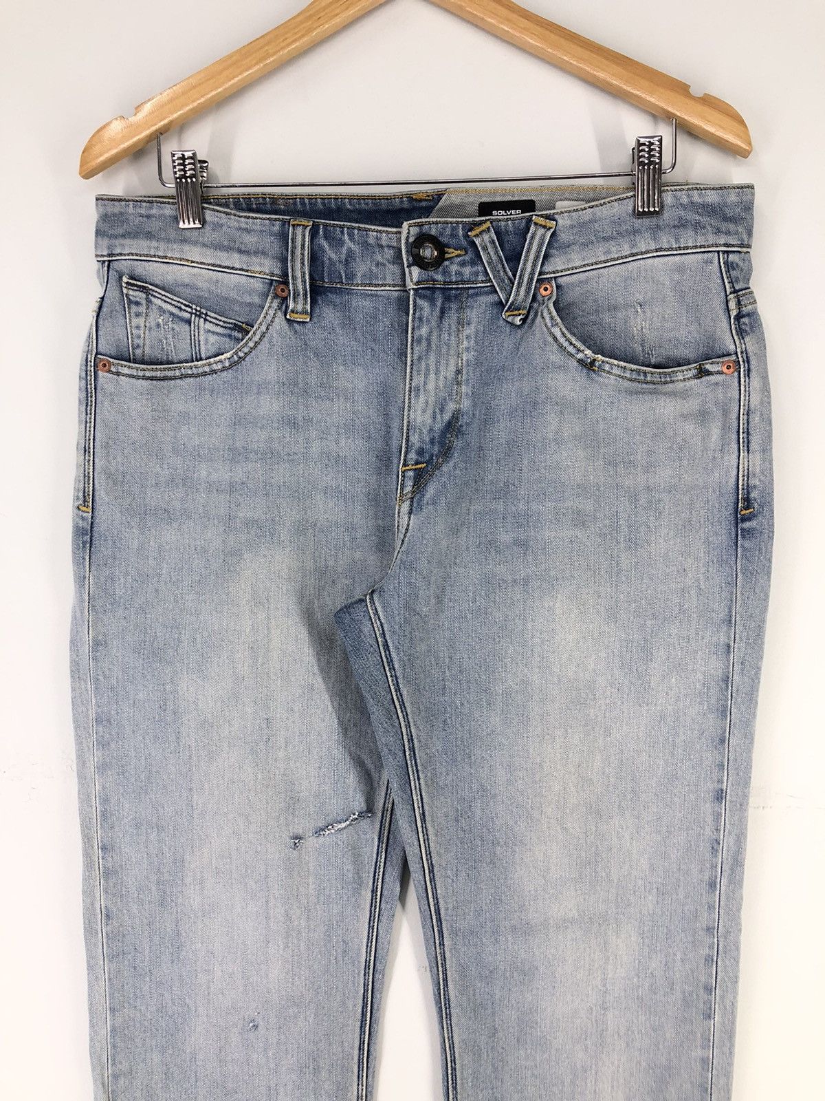 Volcom Vintage Volcom Solver Modern Straight Light Wash Jeans Size US 32 / EU 48 - 3 Thumbnail
