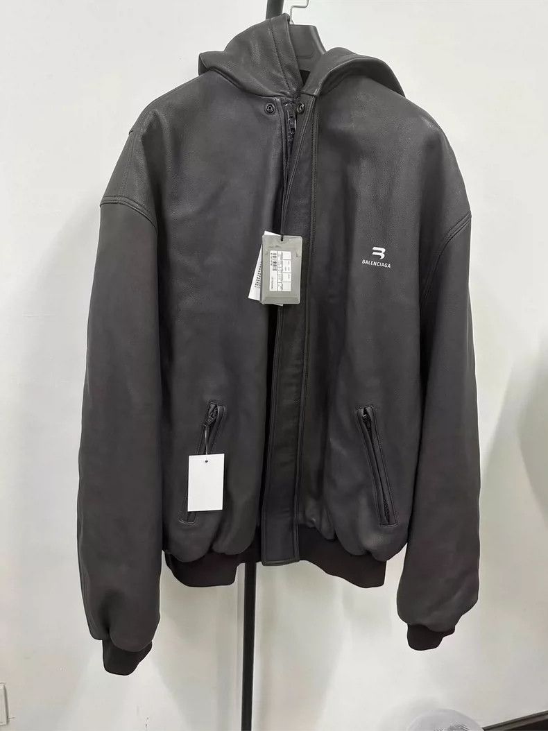 Balenciaga Balenciaga Hooded Leather Jacket Size US S / EU 44-46 / 1 - 1 Thumbnail