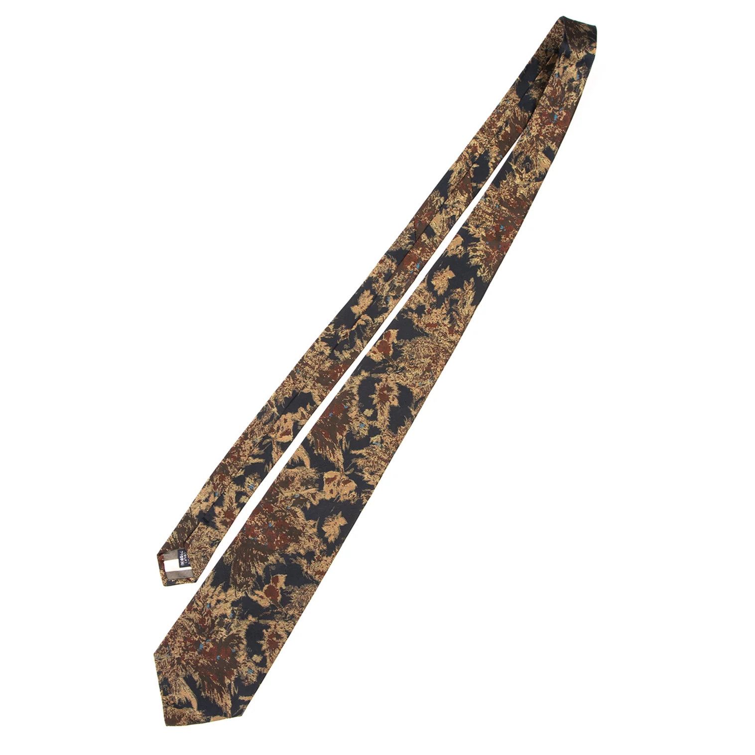 Jean Paul Gaultier Floral Jacquard Tie in Navy and Gold Size ONE SIZE - 2 Thumbnail