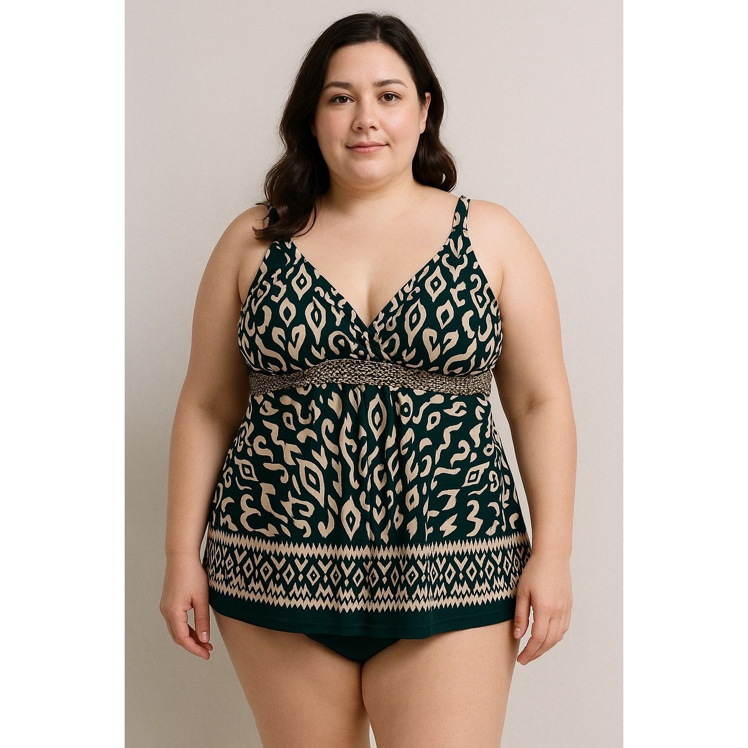 Other BloomChic Swim Dress Plus Size 26 black/biege 1 pc Swimwear Size 4XL / US 24-26 - 1 Thumbnail