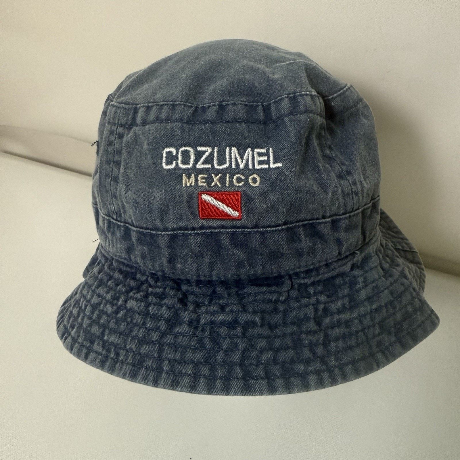 Otto Y2K Cozumel Mexico Bucket Hat Denim Blue Pool Vacation Beach Size ONE SIZE - 2 Thumbnail