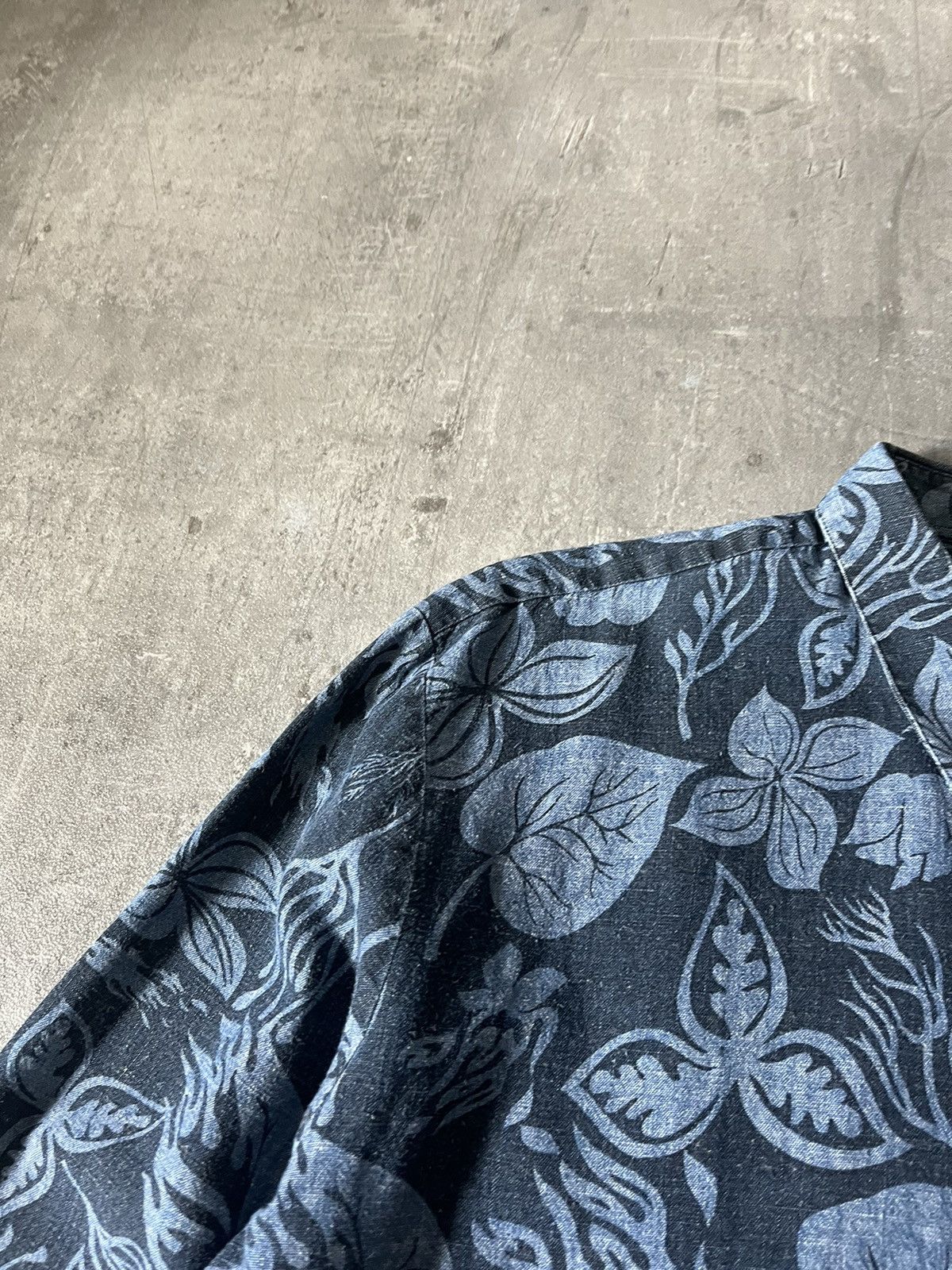 Our Legacy Our Legacy hemp floral button up shirt blue navy Size US M / EU 48-50 / 2 - 5 Thumbnail