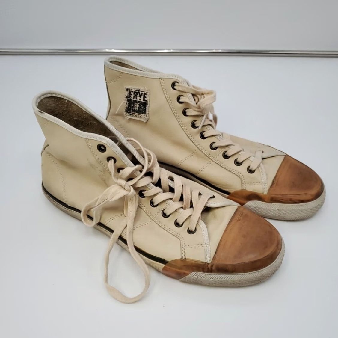 Frye Frye Greene Tall Lace Sneaker Men’s Size 10.5 Brown Leather High Top Casual Cushioned Solid Tan Brown Shoes Size US L / EU 52-54 / 3 - 2 Thumbnail