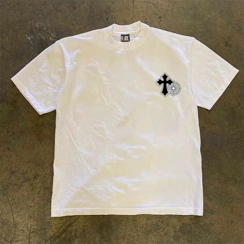 Japanese Brand White street washed retro cross print t-shirt Size US M / EU 48-50 / 2 - 1 Thumbnail