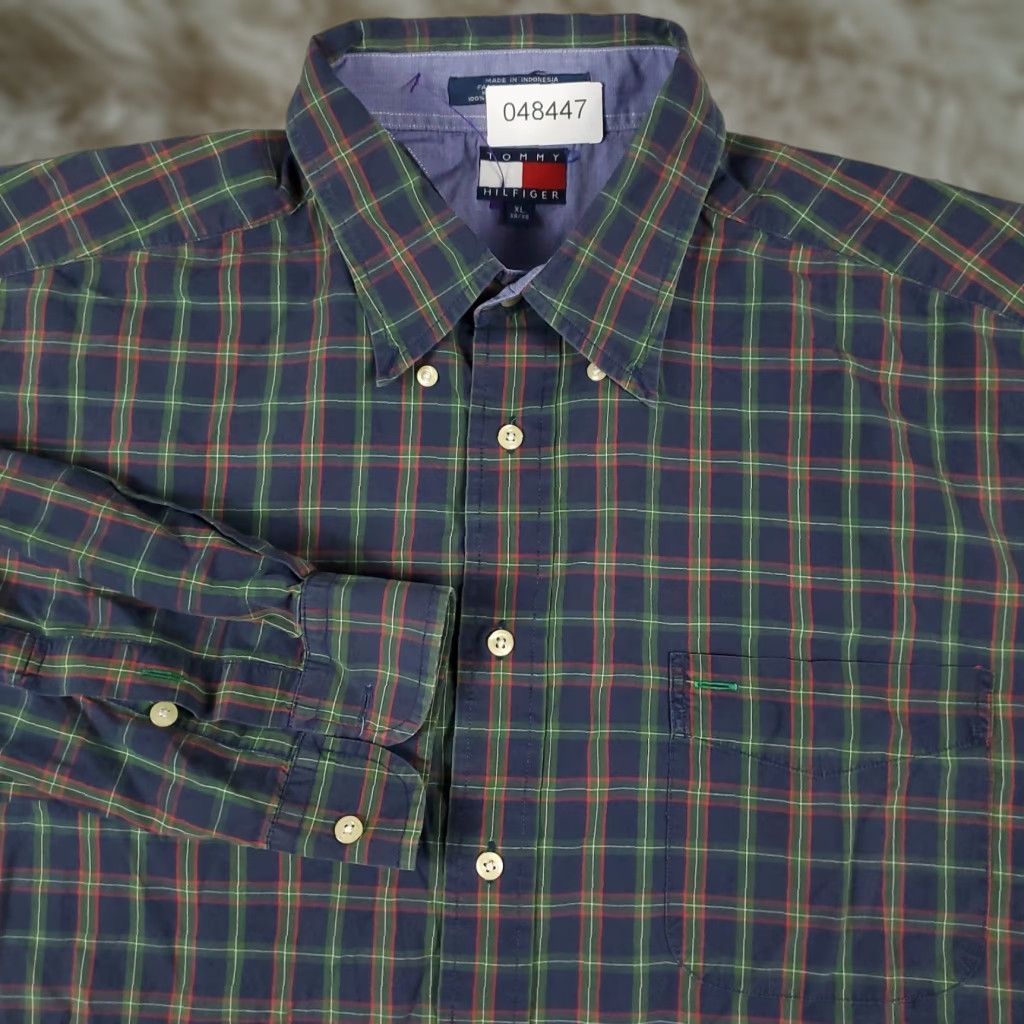 Tommy Hilfiger Tommy Hilfiger Shirt Mens XL Blue Plaid Casual Button-Up Long Sleeve Size US XL / EU 56 / 4 - 1 Thumbnail