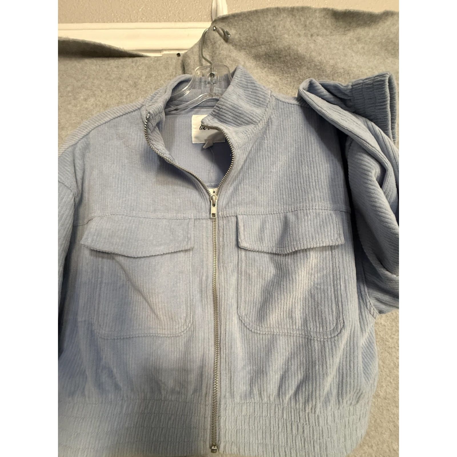Vintage Aerie Jacket Womens S Blue Corduroy Cropped Bomber Zip Pockets Collared Size S / US 4 / IT 40 - 7 Thumbnail