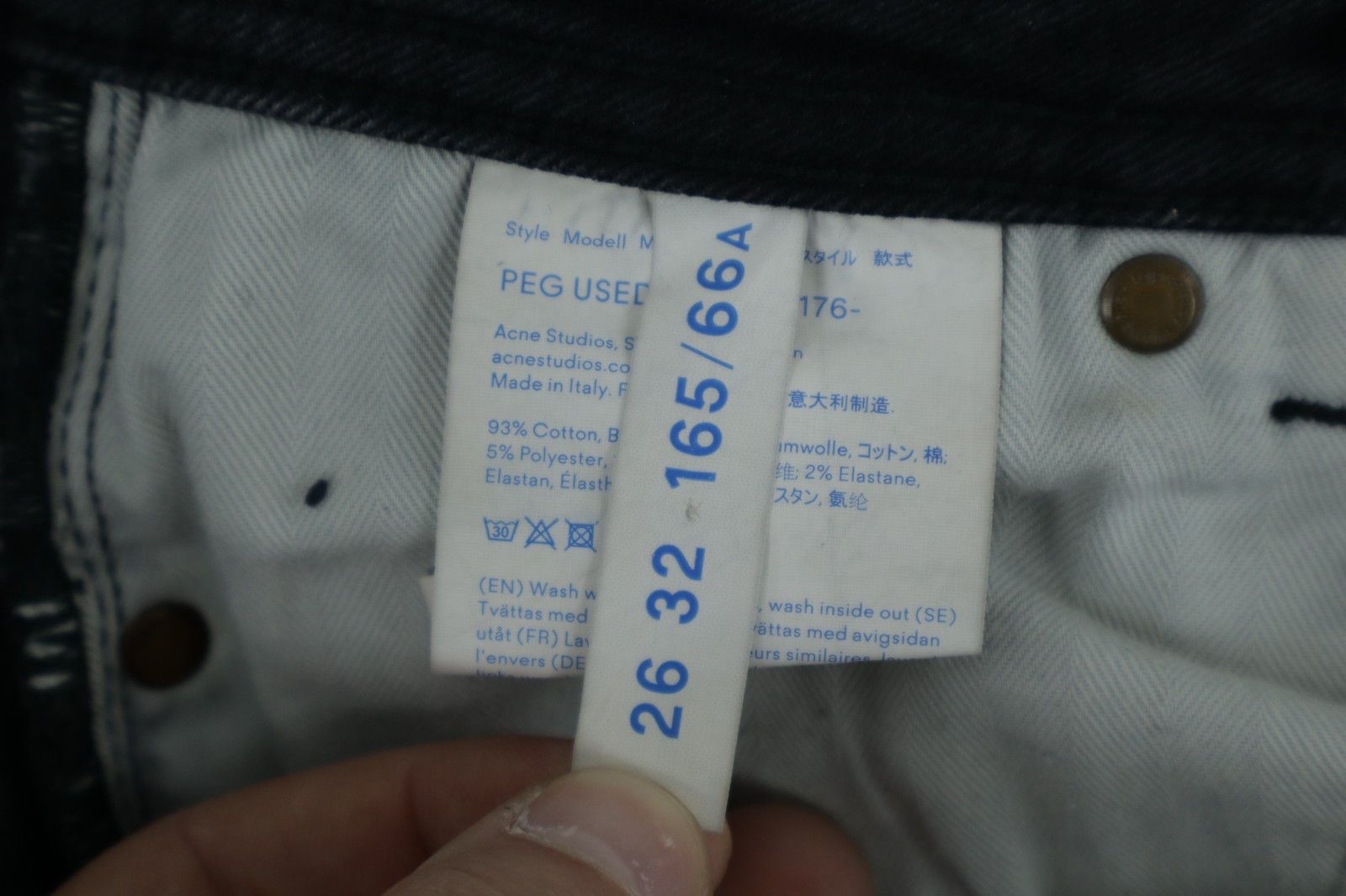 Acne Studios Acne Studios Peg Used Black Womens Jeans Made in Italy W26 Size 26" / US 2 / IT 38 - 8 Thumbnail