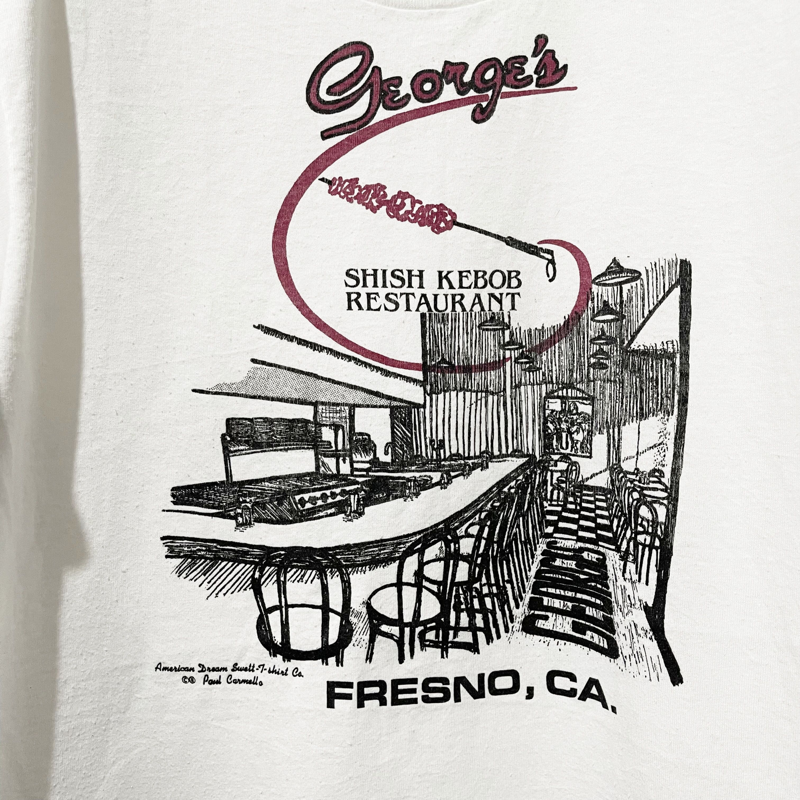 Vintage Vintage 90s Shish kabob Restaurant Fresno California T-Shirt Size US L / EU 52-54 / 3 - 2 Thumbnail