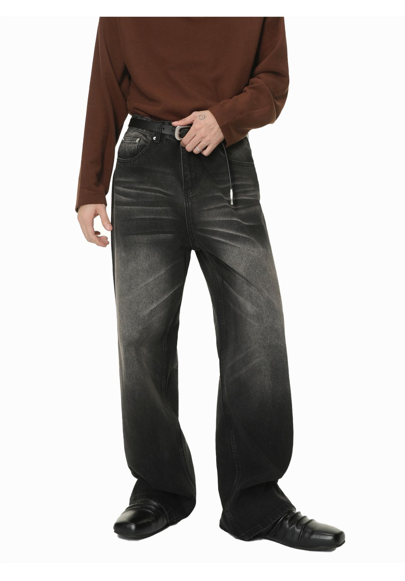 Vintage Men's American retro Vibe distressed wide-leg straight jeans Size US 32 / EU 48 - 2 Thumbnail