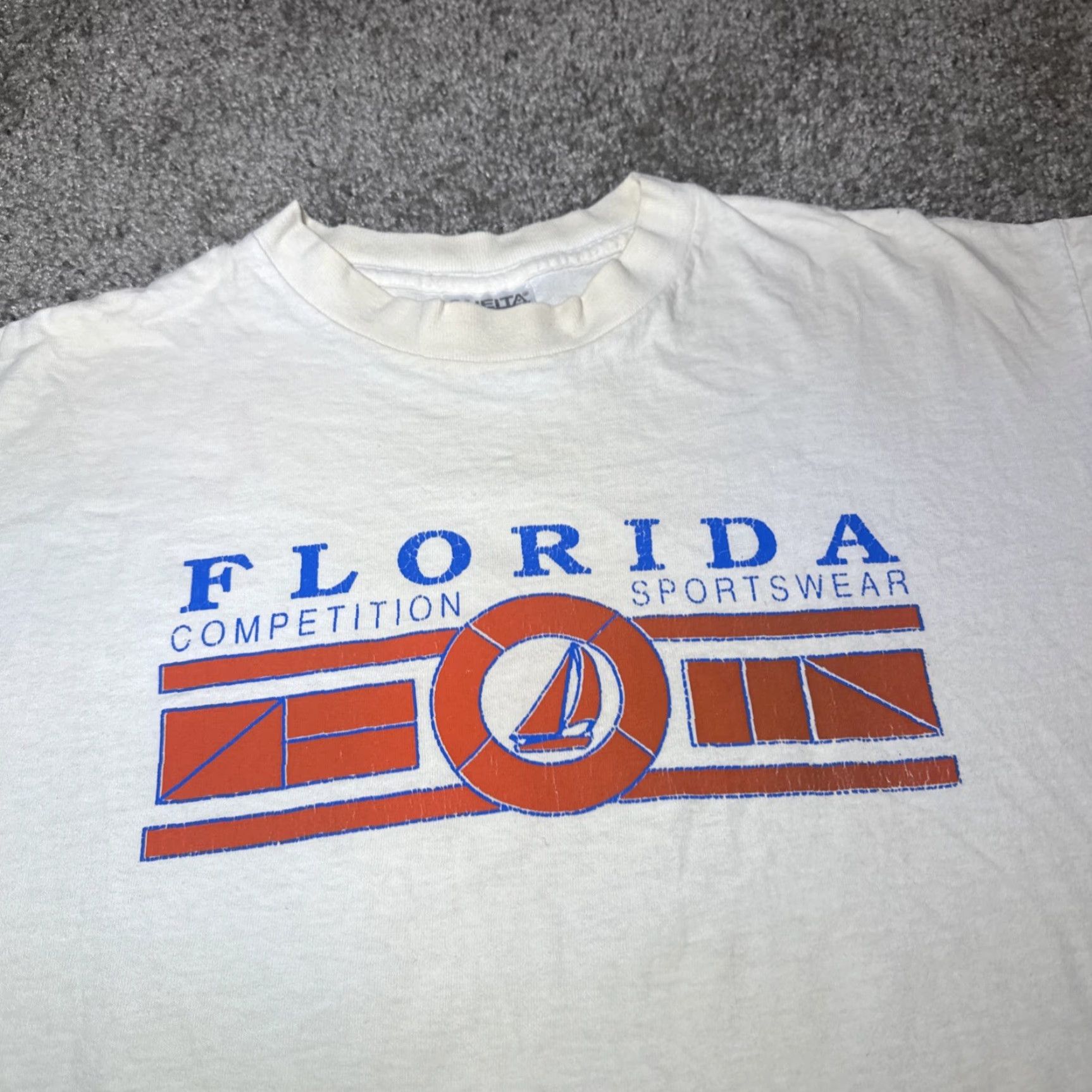 Vintage VINTAGE 90s Oneita Florida T-Shirt XL White Men Shirt Tourists Vacation Sportswear Competition Size US XL / EU 56 / 4 - 3 Thumbnail