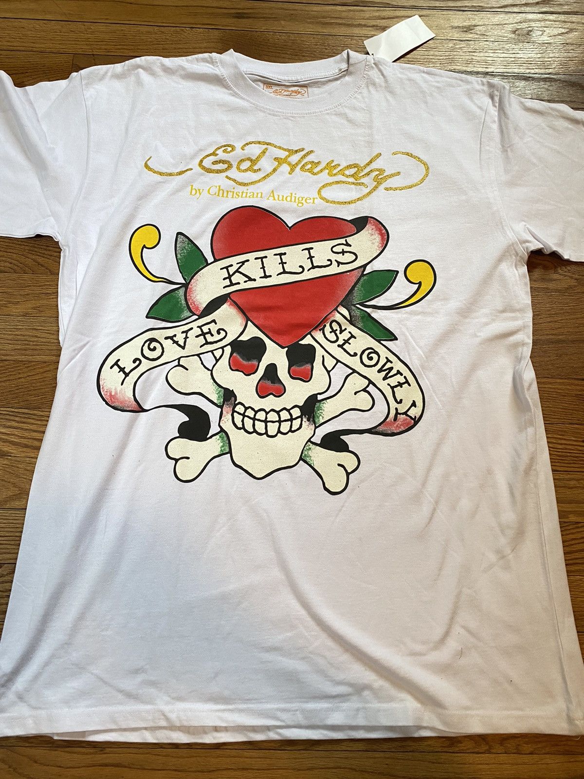 Ed Hardy × Vintage Deadstock Y2K Ed Hardy Love Kills Tee Size US XXL / EU 58 / 5 - 1 Thumbnail