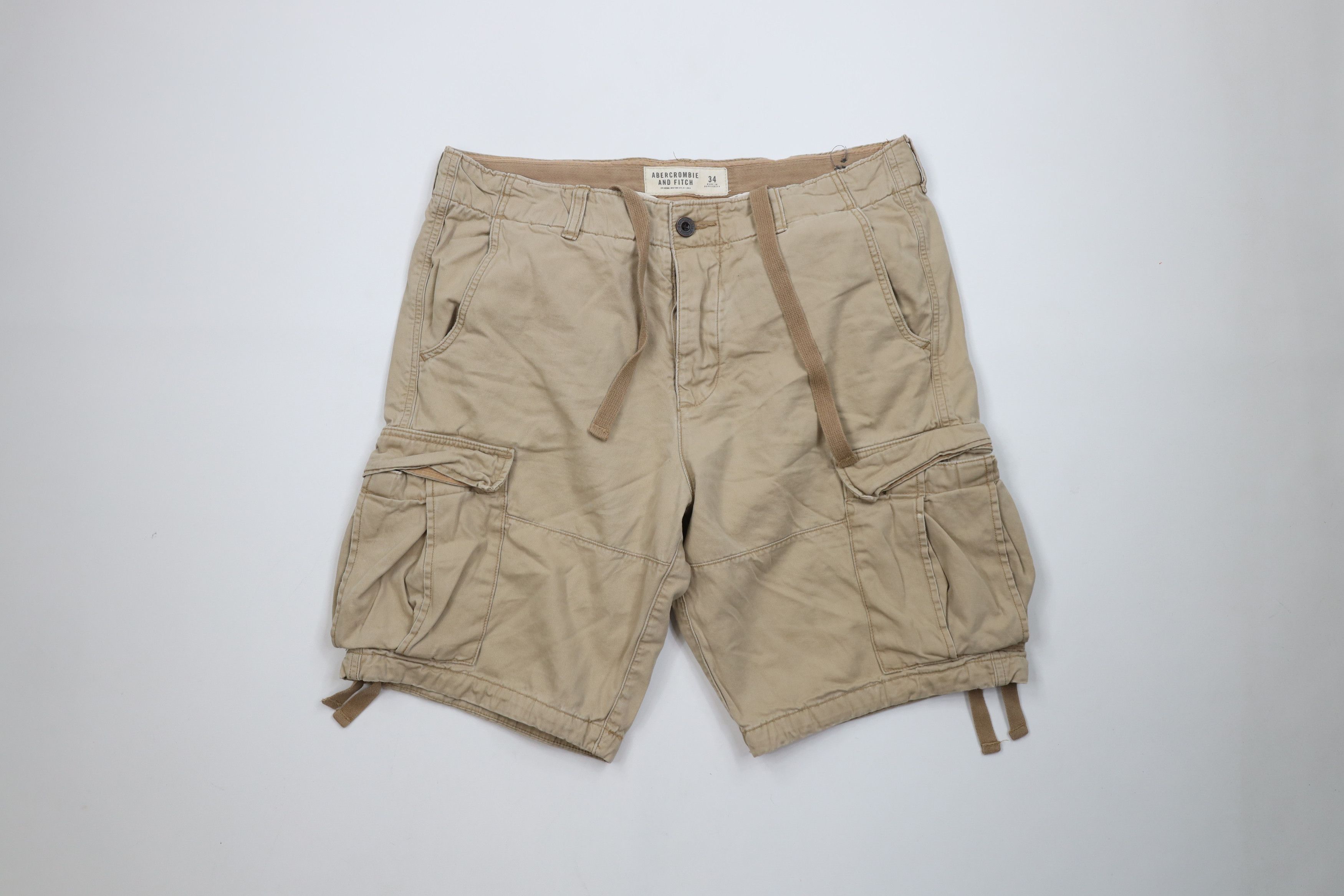 Abercrombie & Fitch Vintage Abercrombie & Fitch Fly Cargo Shorts Beige Cotton Size US 34 / EU 50 - 1 Thumbnail