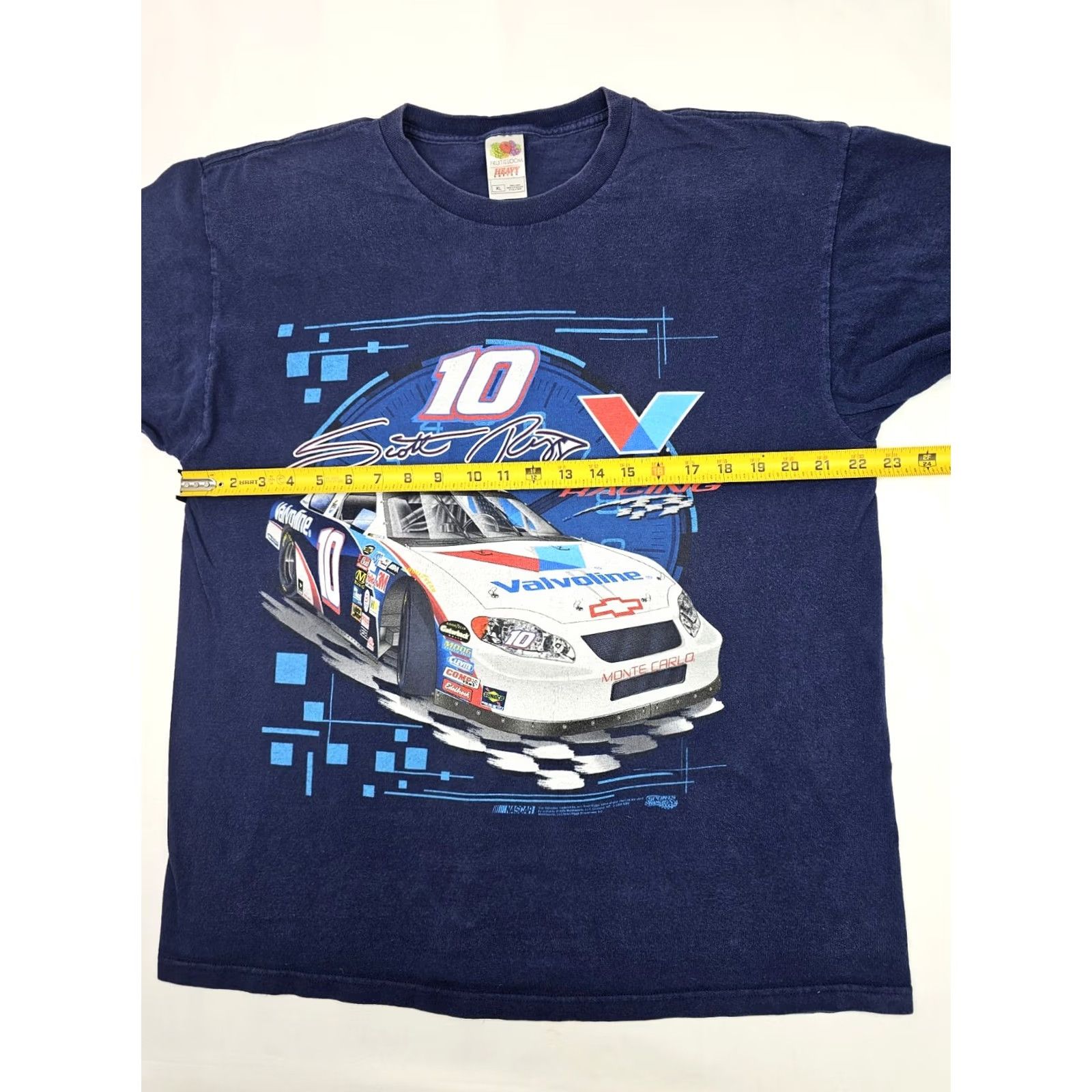 Gildan VINTAGE NASCAR Scott Riggs #10 Valvoline Racing T-Shirt Men XL Blue - Fruit of the Loom Graphic Print Shirt Men's Racing 2005 Size US XL / EU 56 / 4 - 4 Thumbnail