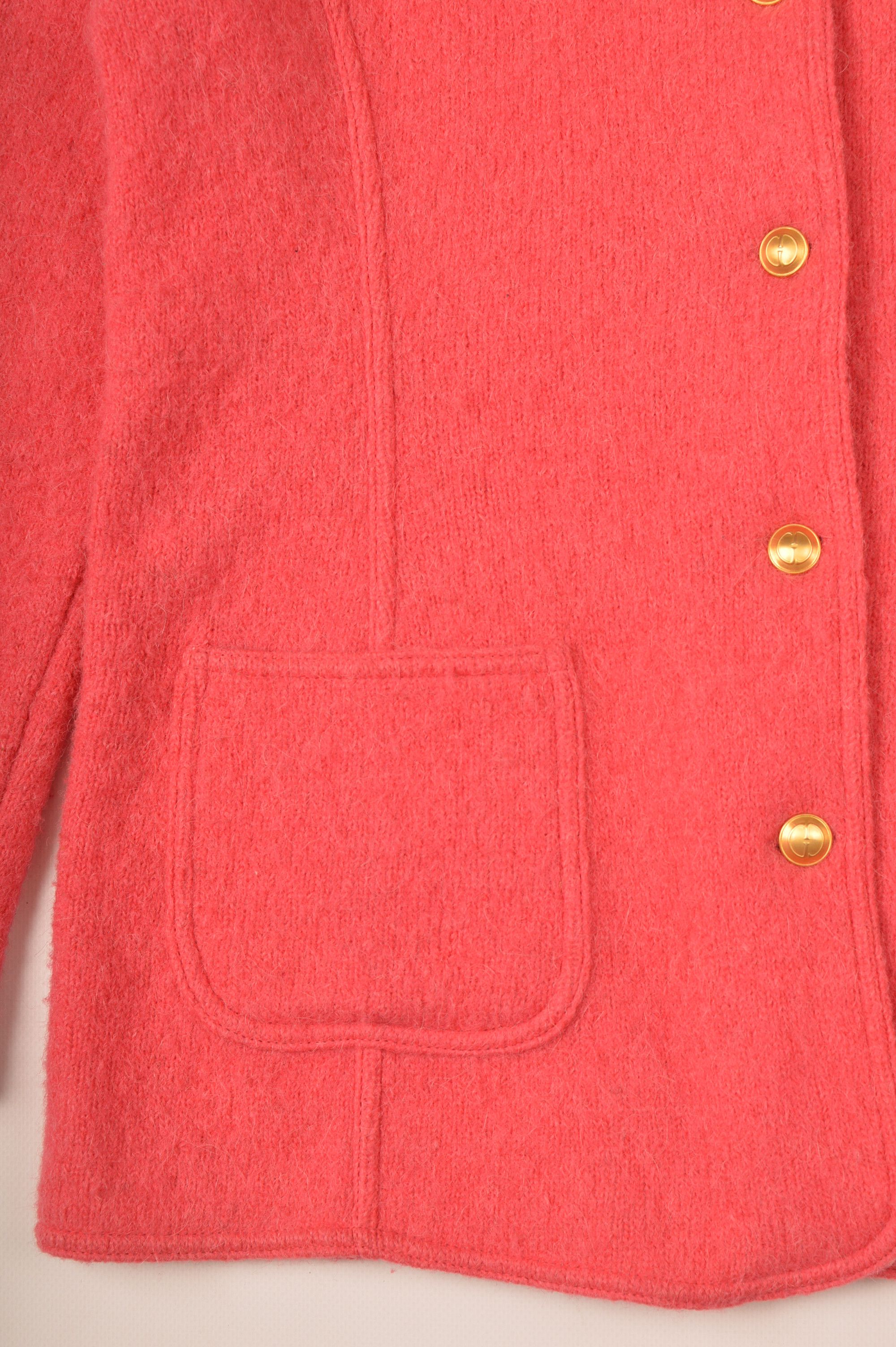 Gucci × Vintage Gucci Tom Ford Era Vintage W's Pink Alpaca Wool Cardigan Size L / US 10 / IT 46 - 2 Thumbnail