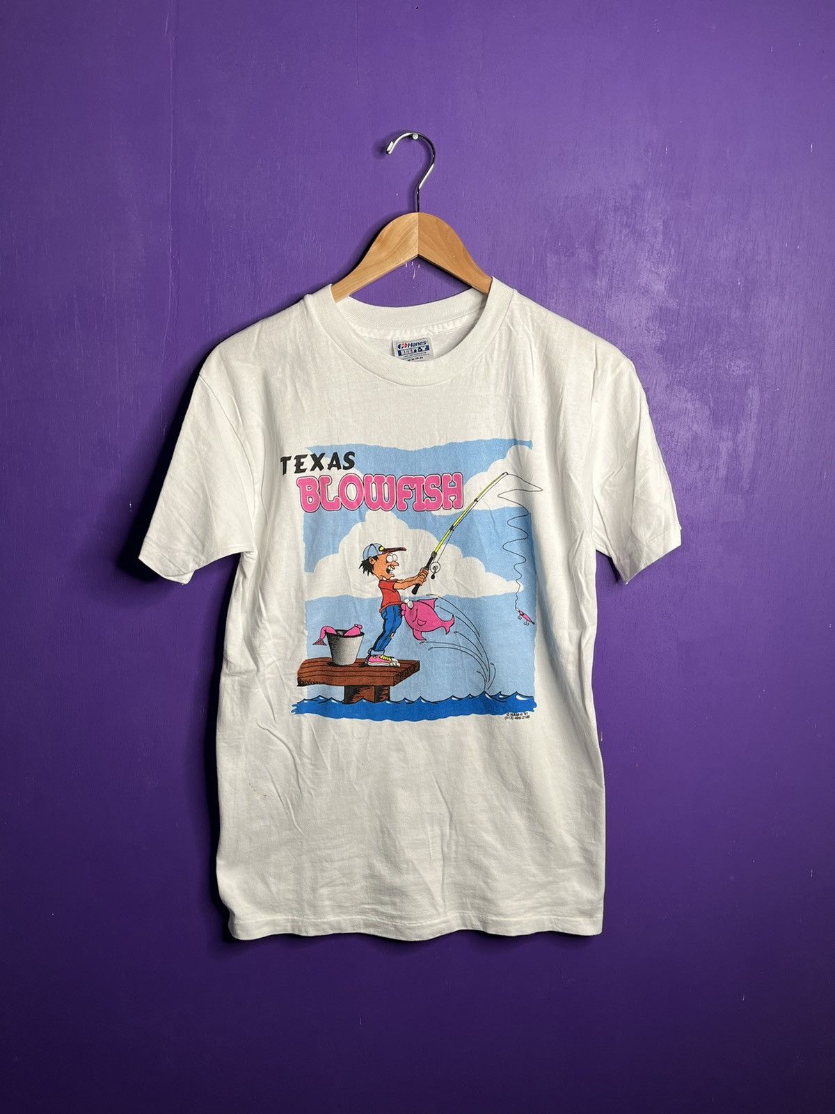 Vintage Vintage 1991 Texas blowfish funny fishing t-shirt Size US M / EU 48-50 / 2 - 1 Thumbnail