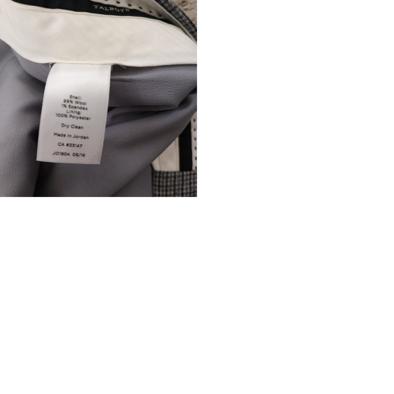 Talbots Talbots Dress Pants Womens Size 16 Gray Plaid Flannel 38x28 High Rise Straight Pockets Lined Wool Spandex Regular Pants Womens Size 38" / US 16 / IT 52 - 9 Thumbnail