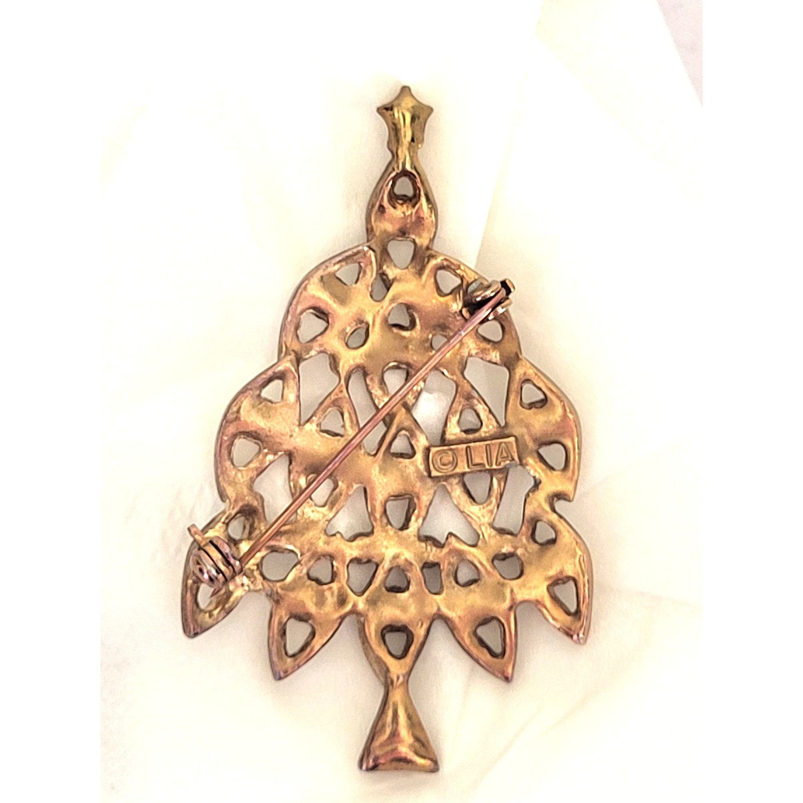 Other Vintage LIA LIANNA Signed Christmas Tree Brooch Holiday Pin Size ONE SIZE - 4 Thumbnail
