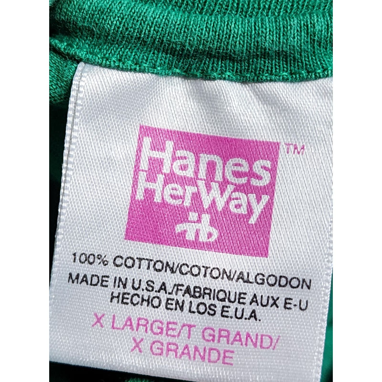 Hanes VINTAGE Hanes Her Way T-Shirt XL Green 90s Casual Women Single Stitch Cotton Size XL / US 12-14 / IT 48-50 - 7 Thumbnail