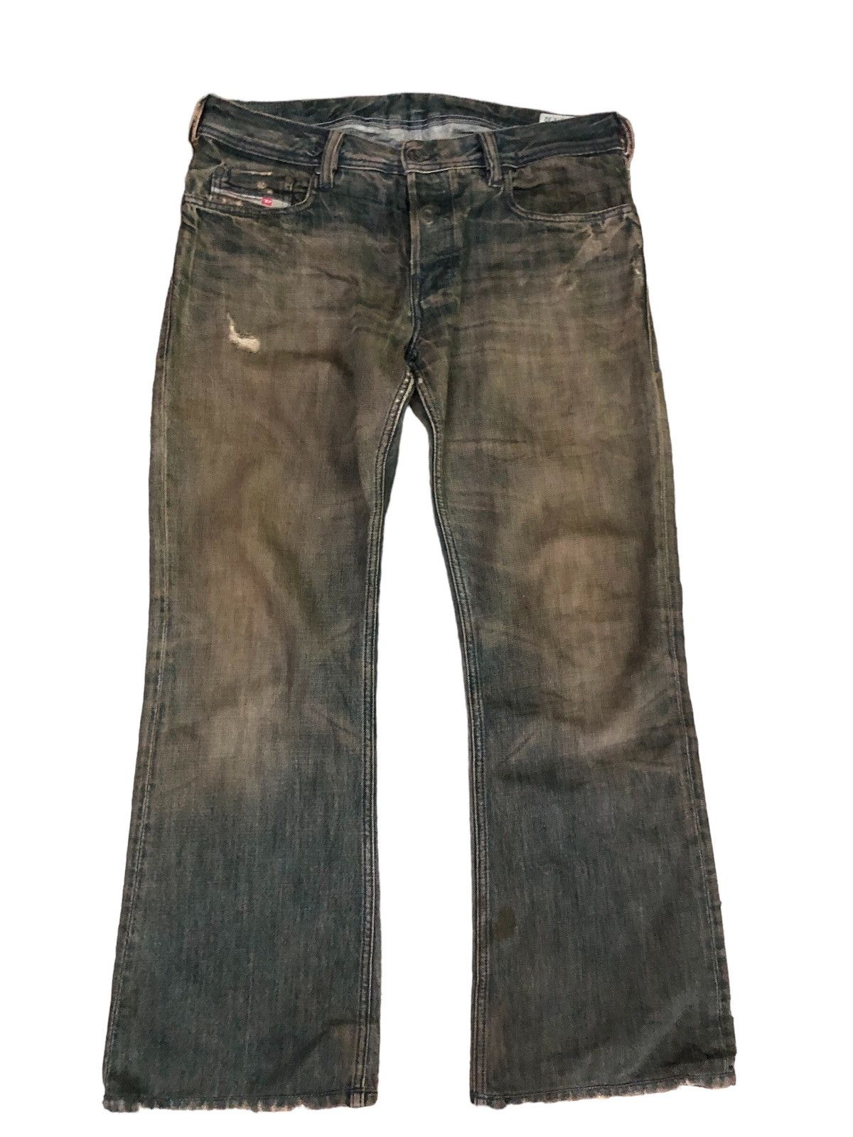 Diesel Diesel Rusty Mudmax Distressed Boot Cut Denim Pants Size US 29 - 1 Thumbnail