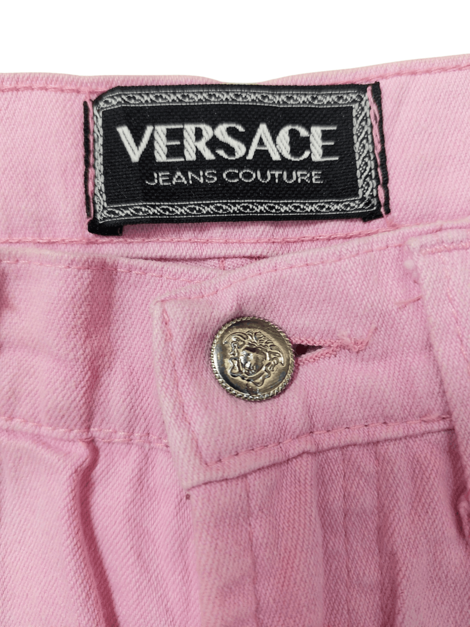 Versace 🔥 VTG 🔥 Versace Jeans Couture Pinky Denim Pants Size 29" - 6 Thumbnail
