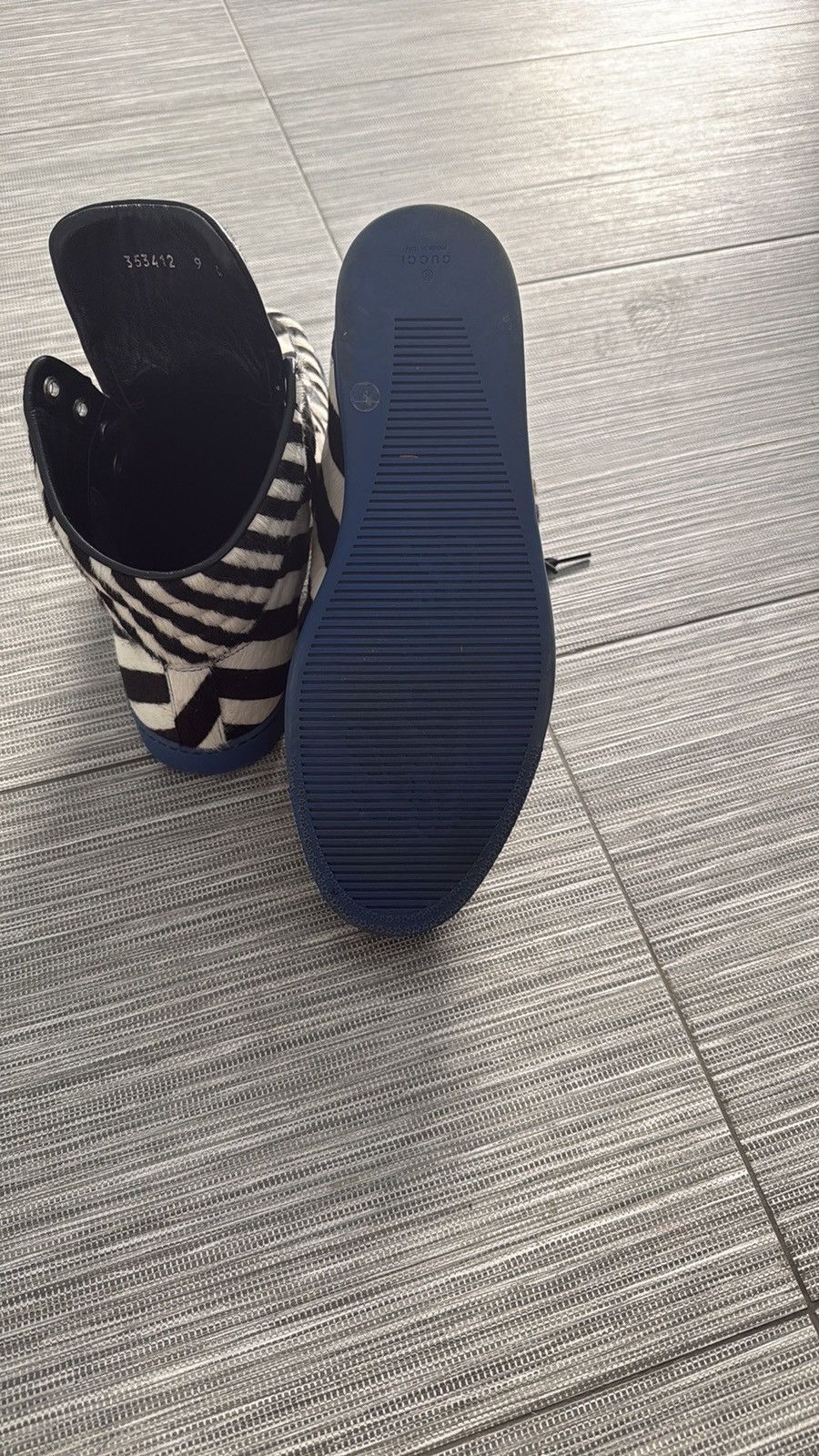 Gucci Gucci Pony Stripe Black White Blue Size US 10 / EU 43 - 8 Thumbnail