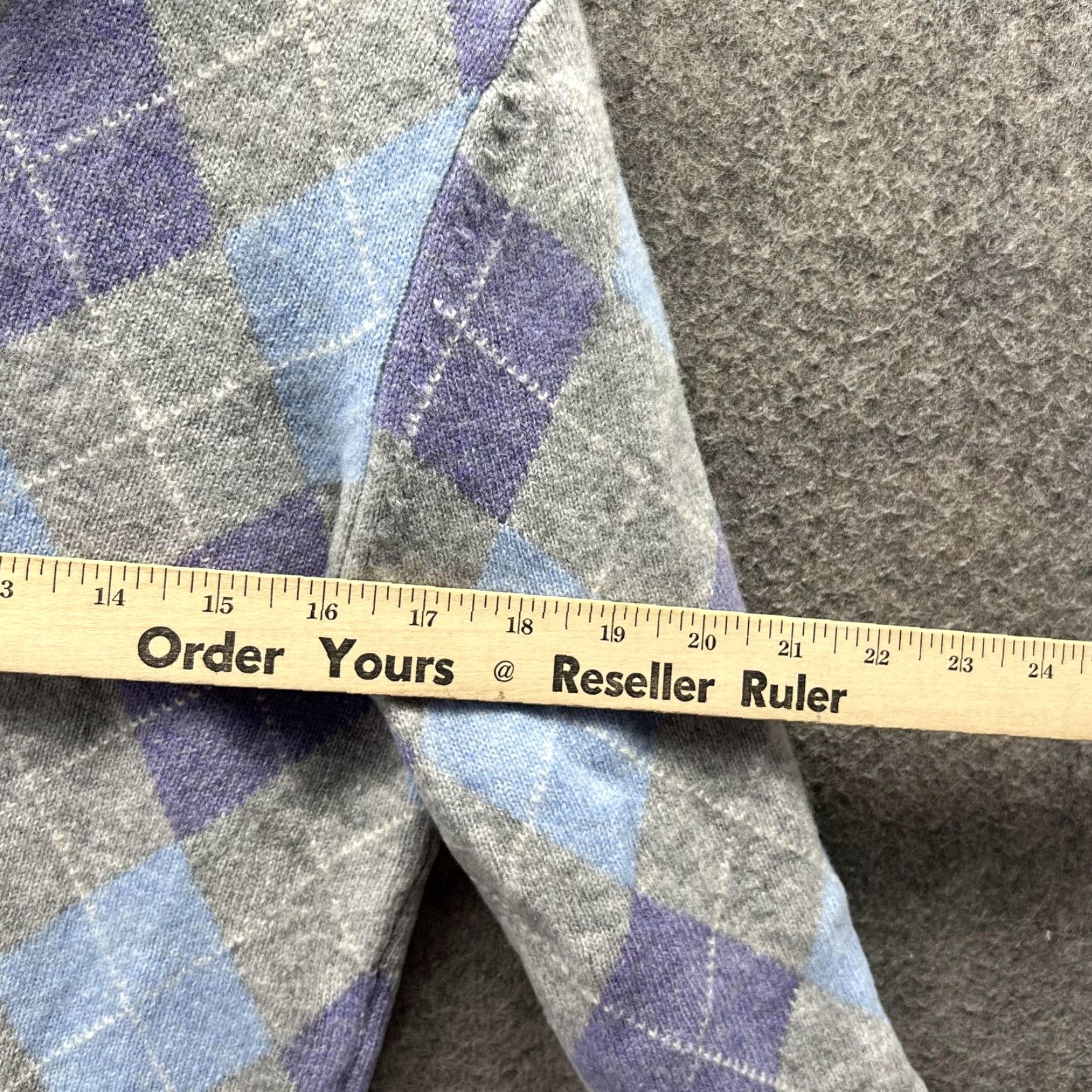 Brooks Brothers VINTAGE Brooks Brothers Sweater Woman Medium Argyle Gray Pullover Fleece High Neck Size M / US 6-8 / IT 42-44 - 4 Thumbnail