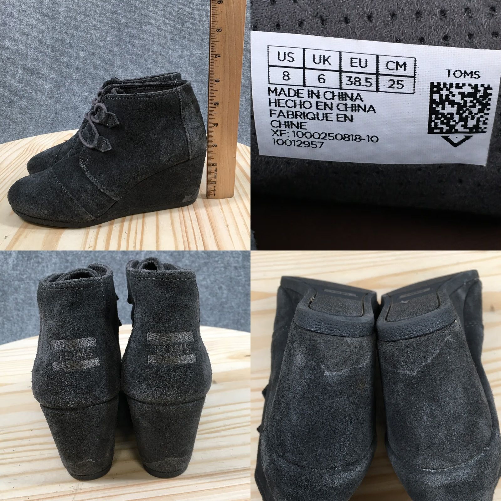 Toms TOMS Boot Womens 8 Kala Desert Gray Lace Up Ankle Wedge Casual Size M / US 6-8 / IT 42-44 - 8 Thumbnail