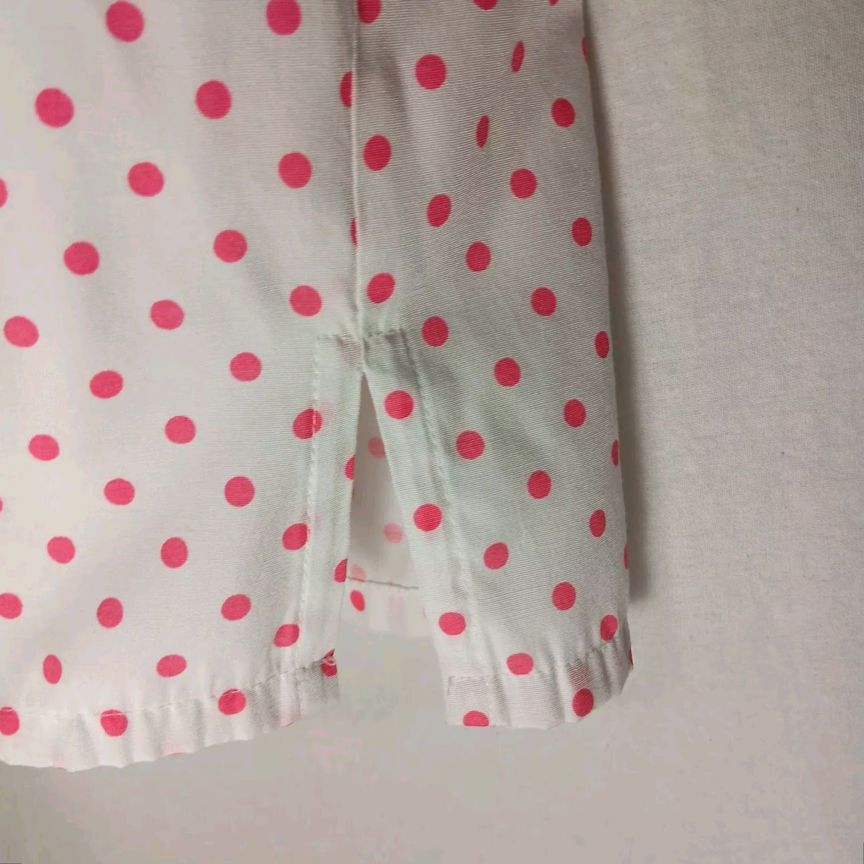 Pinko VINTAGE Apparenza Blouse Shirt Womens S White Pink Polka Dot Collared Button Short Sleeve Rockabilly 1980s Size S / US 4 / IT 40 - 7 Thumbnail