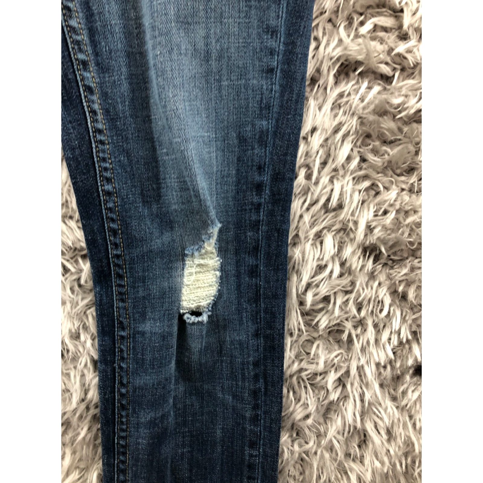 Vintage VIGOSS The Thompson Skinny Jeans Blue Size 24 Womens Low Rise Denim 5-Pocket Regular Inseam 27 Vintage No Size 42" / US 20 - 7 Thumbnail